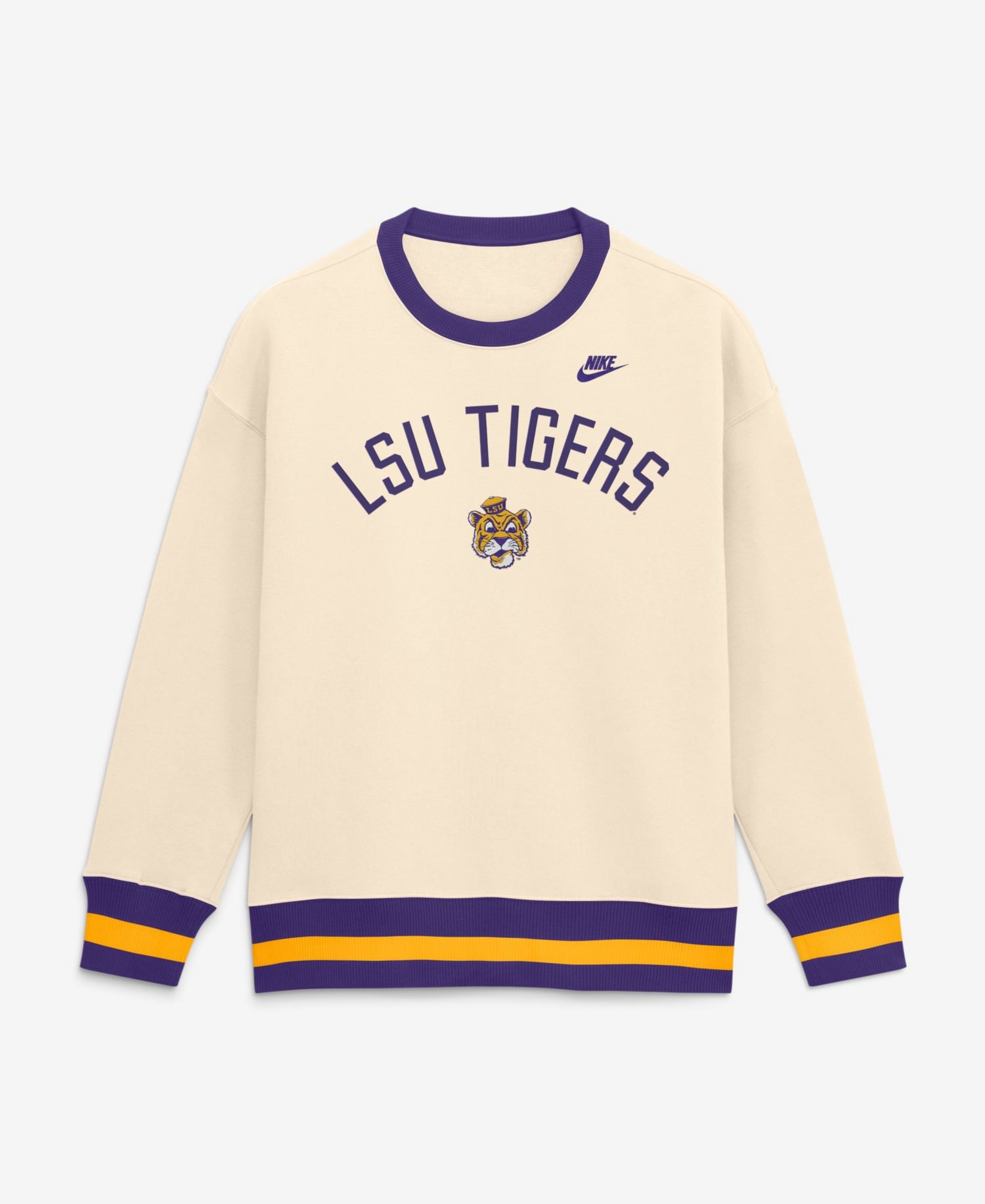 Women's Natural LSU Tigers Oversized Legacy Arch Phoenix Sweatshirt