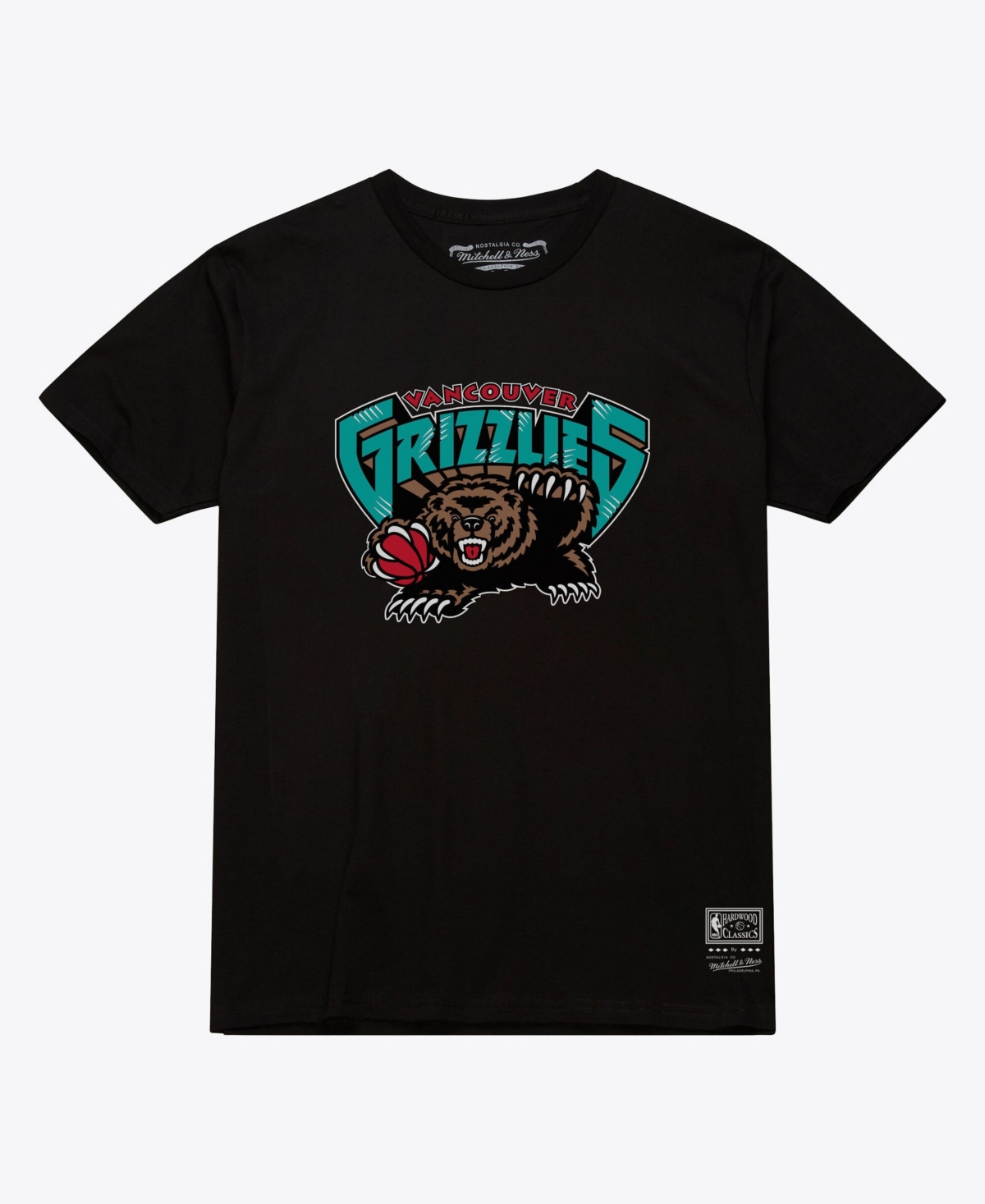 Mitchell & Ness Men's and Women's Vancouver Grizzlies Hardwood Classics Arch Screen Print T-Shirt - Black