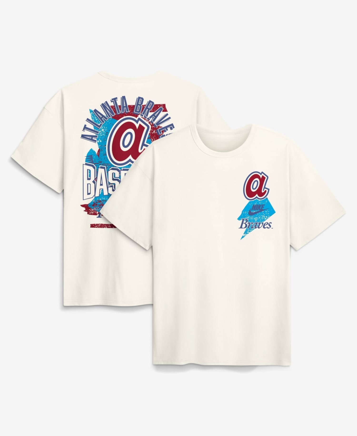 Men's Cream Atlanta Braves Max90 Arch Heavyweight T-Shirt
