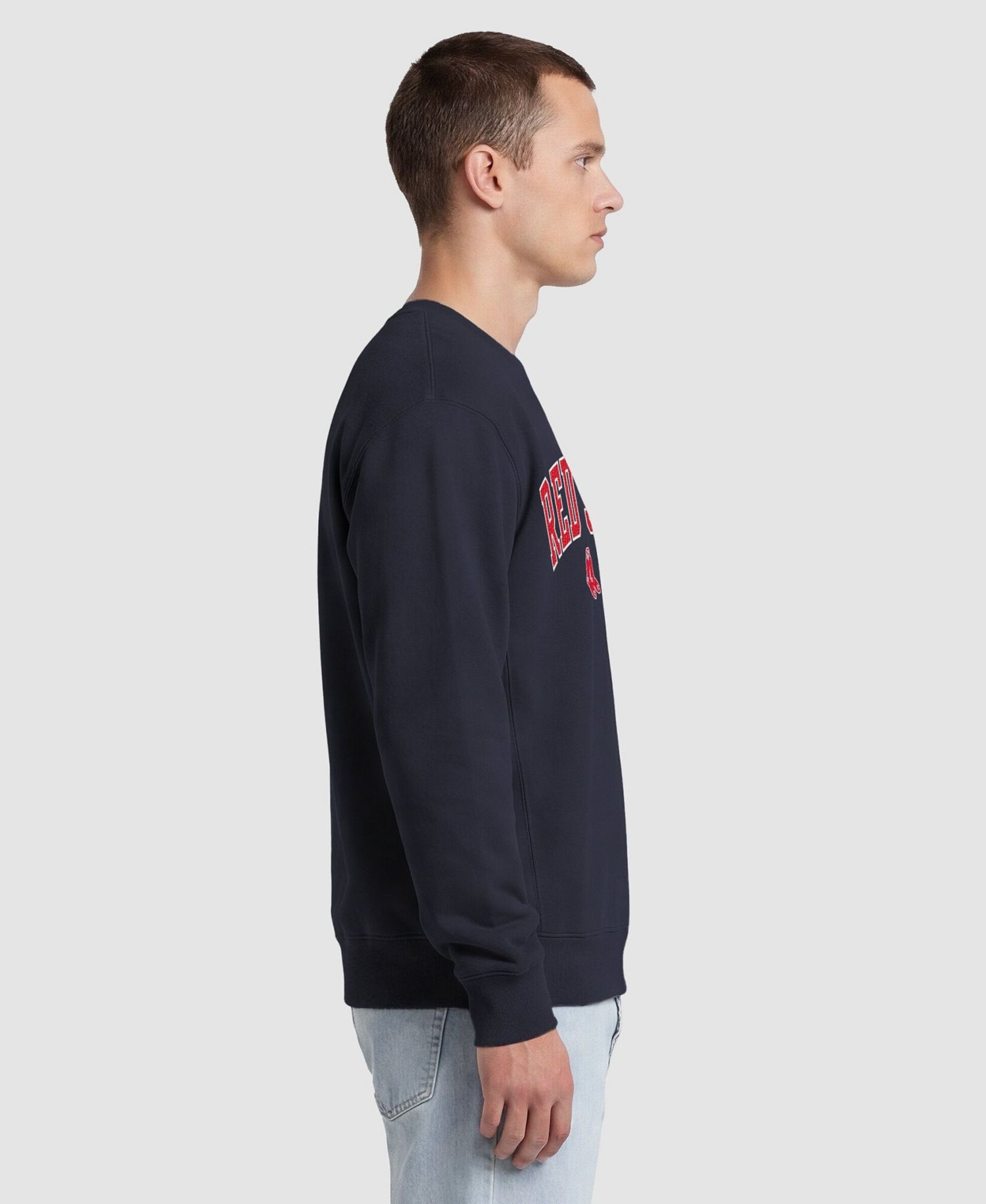 Men's Navy Boston Red Sox Fleece Crew Sweatshirt