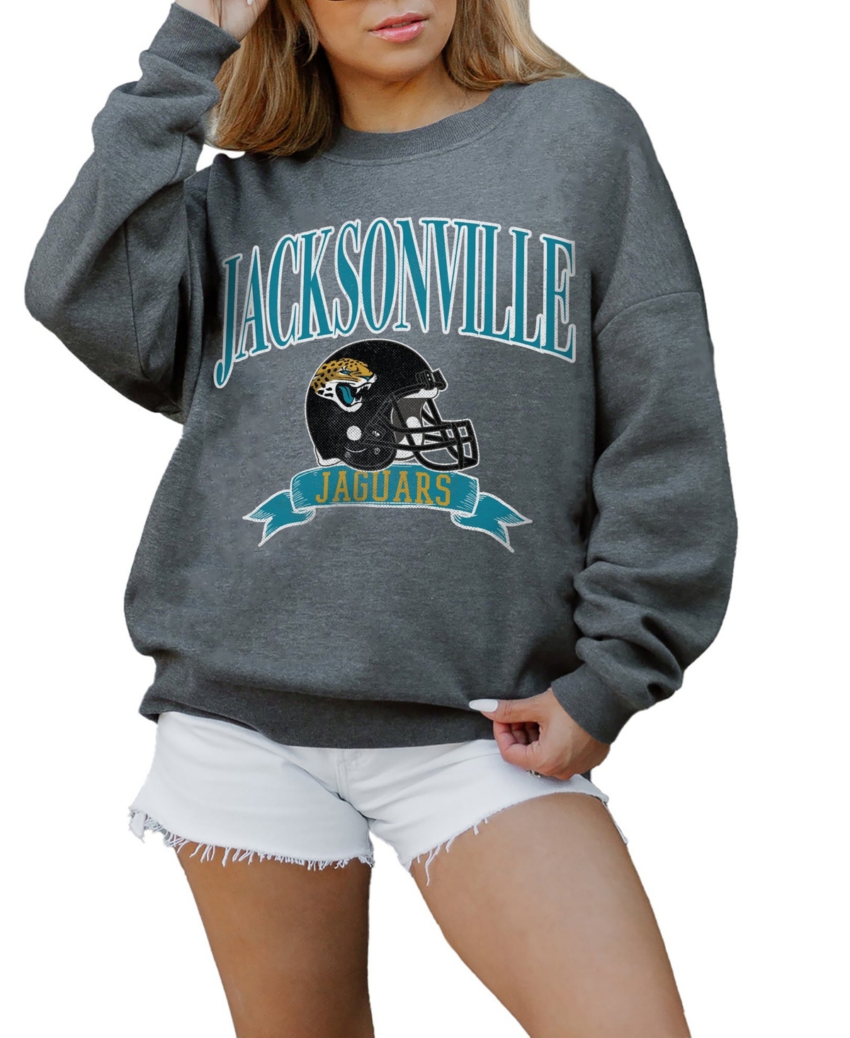 Gameday Couture Women's Jacksonville Jaguars Seal The Deal Oversized Drop-Shoulder Sweatshirt