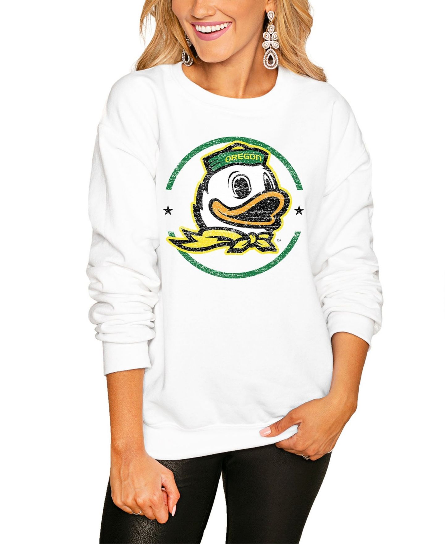Женская толстовка Gameday Couture White Oregon Ducks End Zone Oversized — фото 1