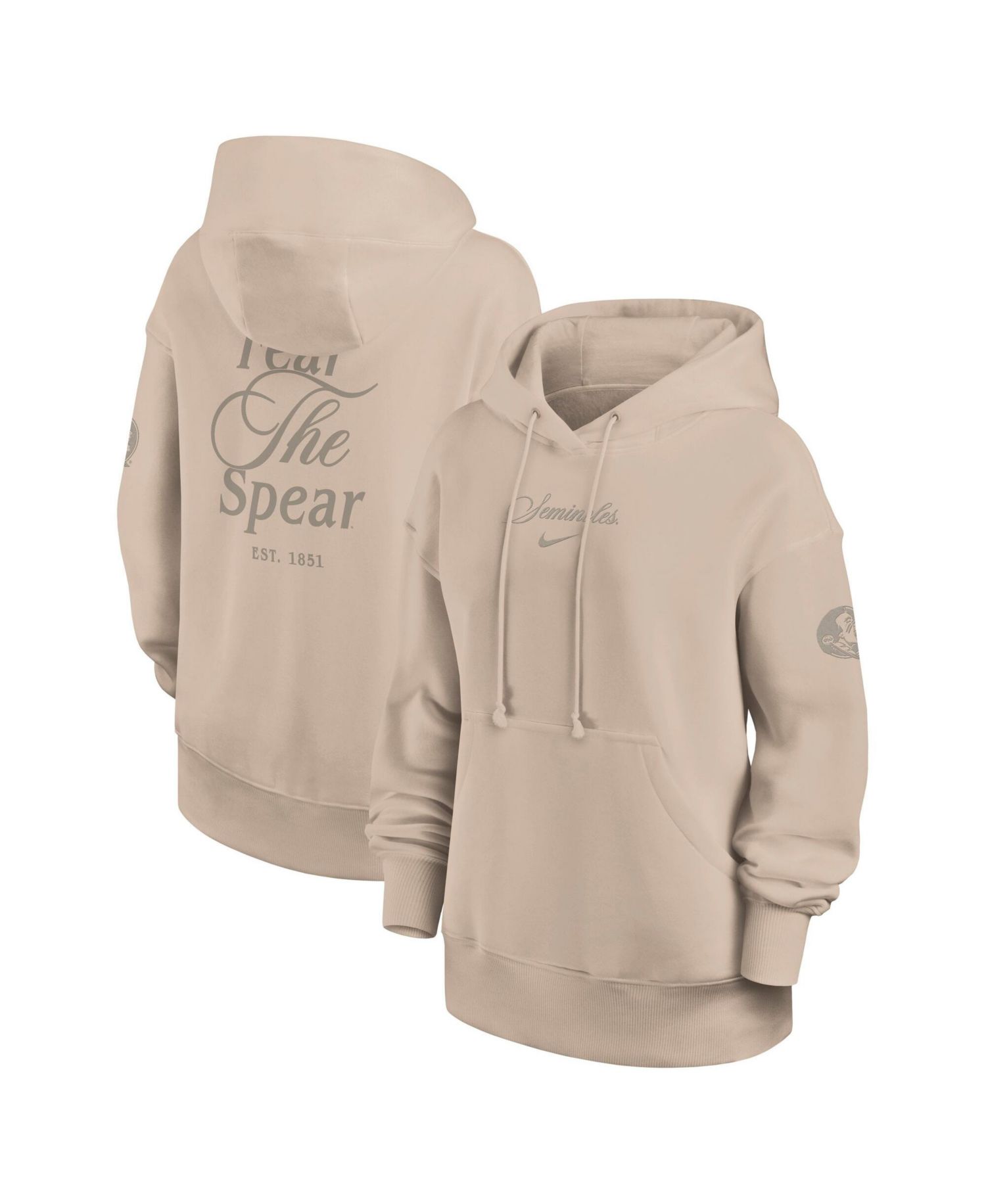 Women's Tan Florida State Seminoles Neutral Stance Phoenix Fleece Oversized Hoodie