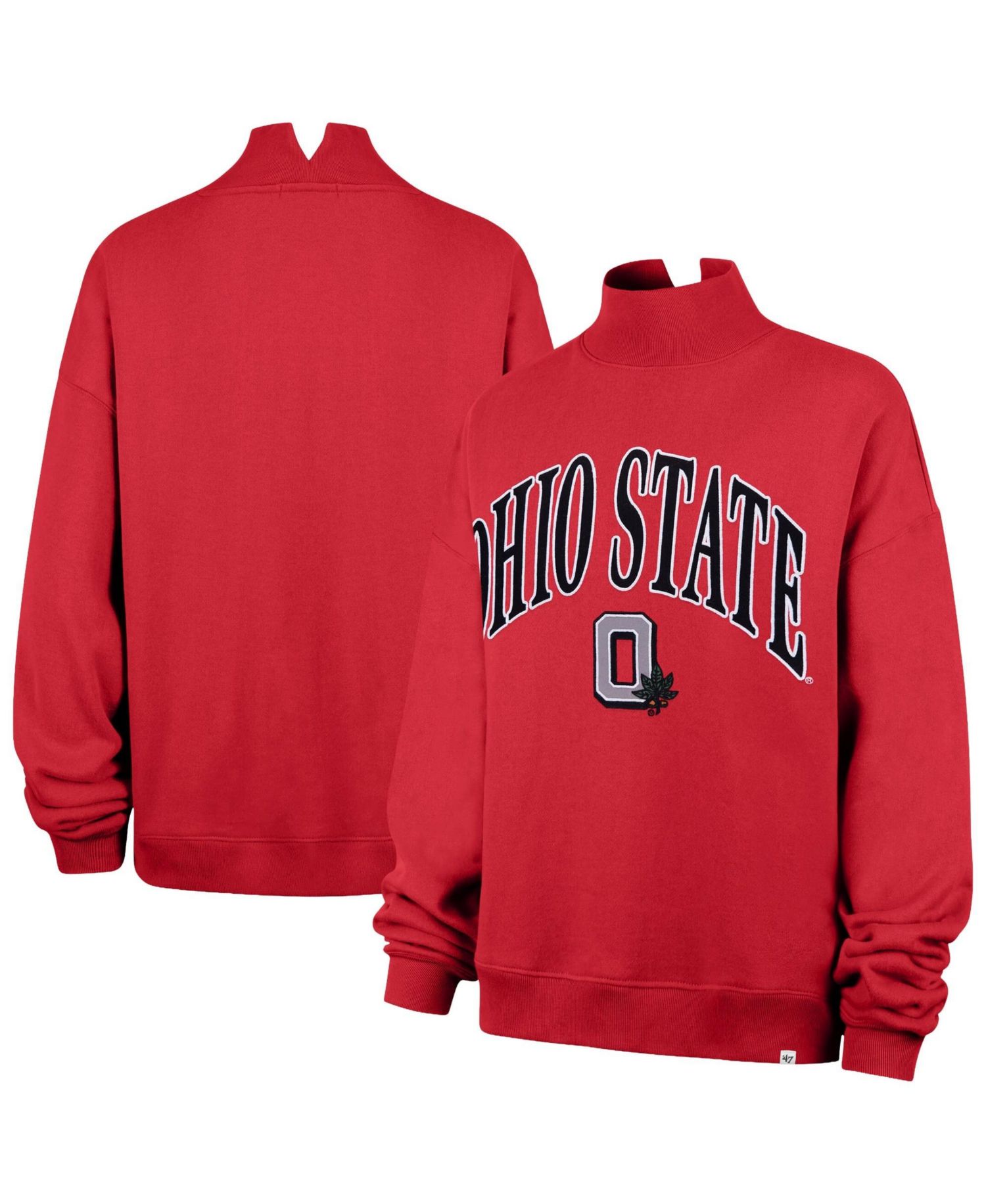 Women's Scarlet Ohio State Buckeyes Mock Neck Sweatshirt