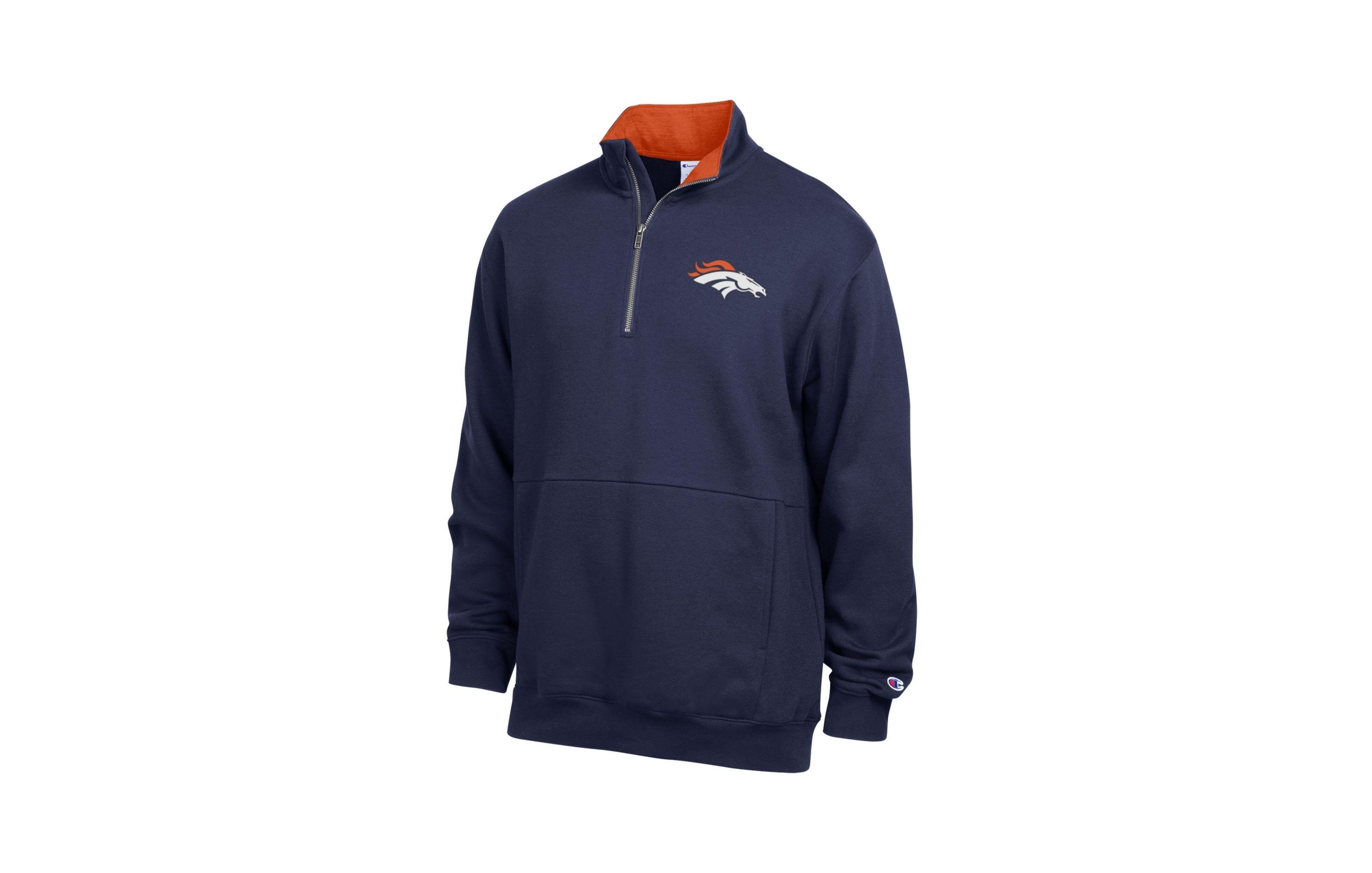Champion Men's Denver Broncos Fleece Quarter-Zip Pullover