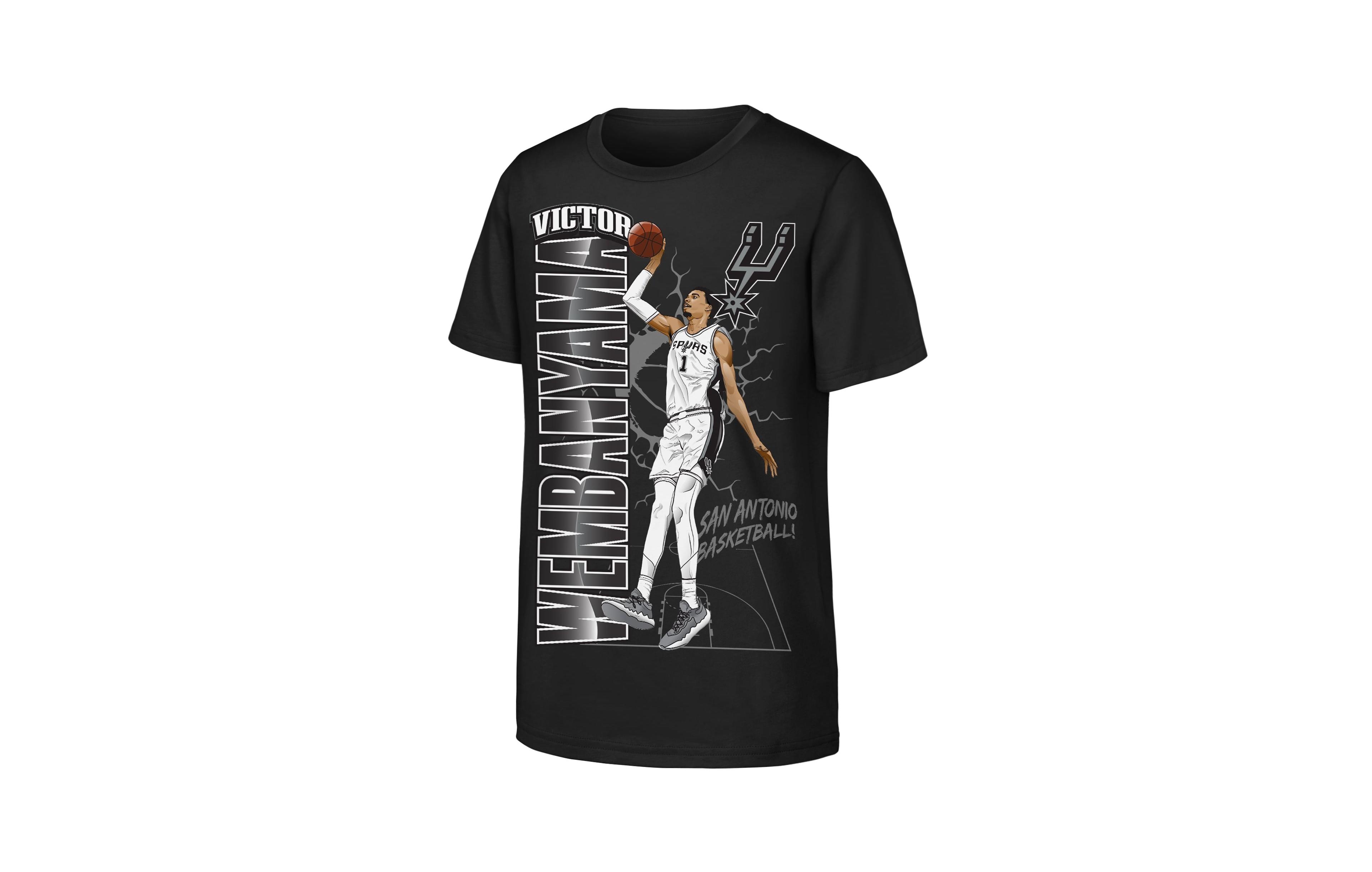 Outerstuff Boys' and Girls' San Antonio Spurs Height Victor Wembanyama T-Shirt