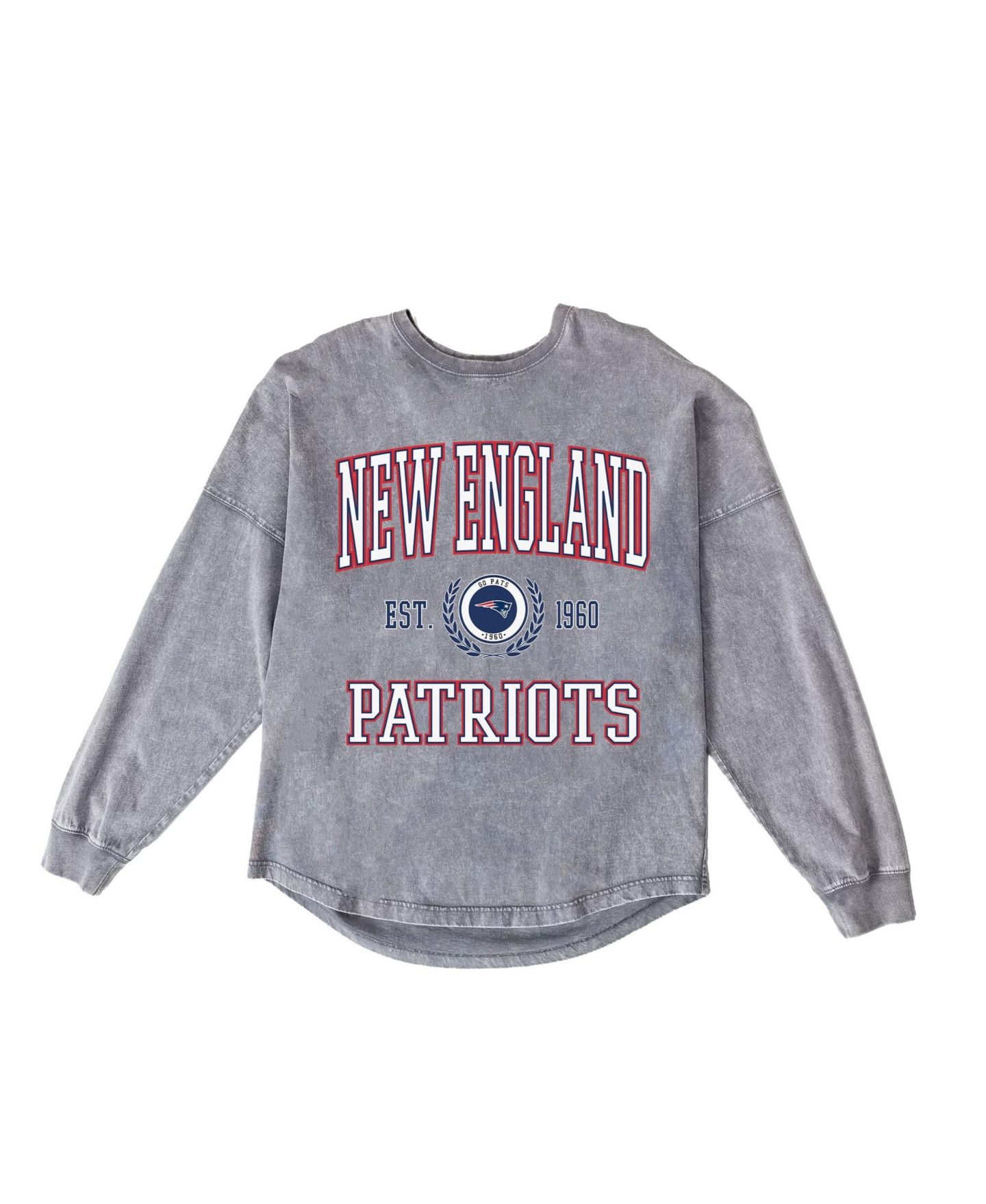 Женская футболка Gameday Couture Gray New England Patriots Oversized Final Score Snow Wash Long Sleeve — фото 6