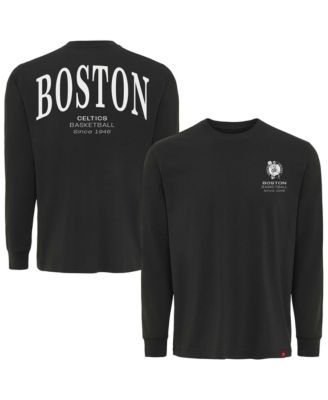 Men's and Women's Adult Anthracite Boston Celtics Athletic Club Collection Sherwood Relaxed Fit Premium Long-Sleeve T-Shirt