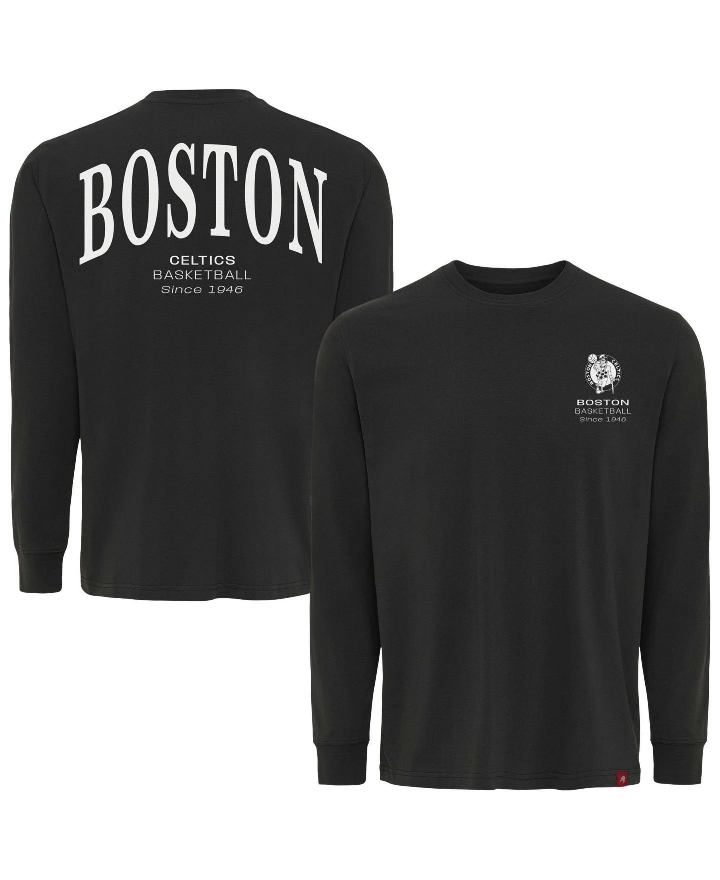 Футболка Sportiqe Adult Anthracite Boston Celtics Athletic Club Collection Sherwood Relaxed Fit Premium Long-Sleeve — фото 1