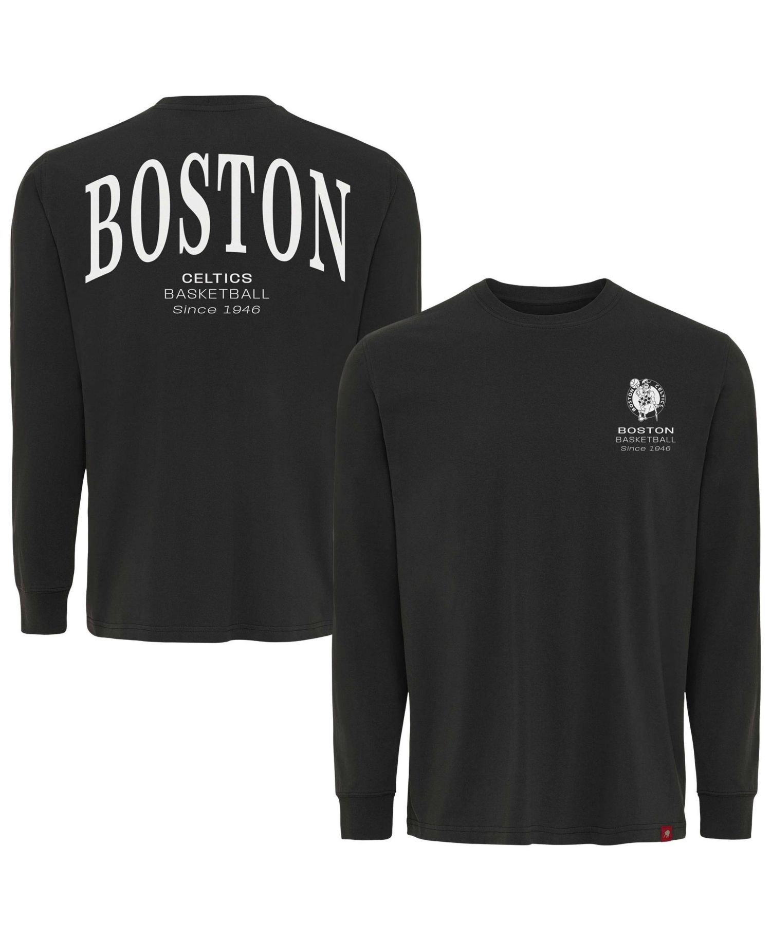 Men's and Women's Adult Anthracite Boston Celtics Athletic Club Collection Sherwood Relaxed Fit Premium Long-Sleeve T-Shirt