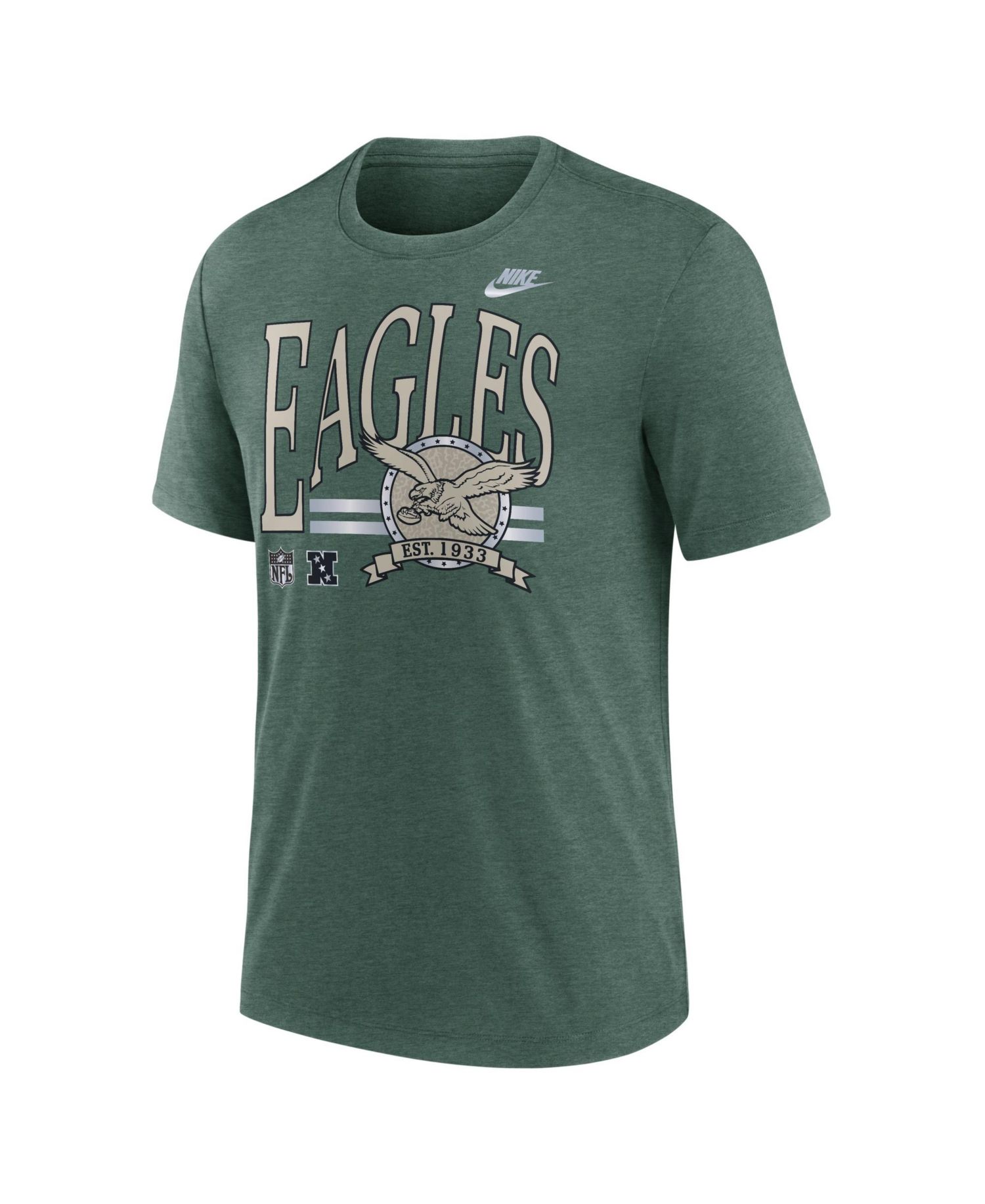 Men's Heather Green Philadelphia Eagles Rewind Tri-Blend T-Shirt