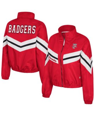 Women's  Red Wisconsin Badgers Thin Ice Full-Zip Windbreaker