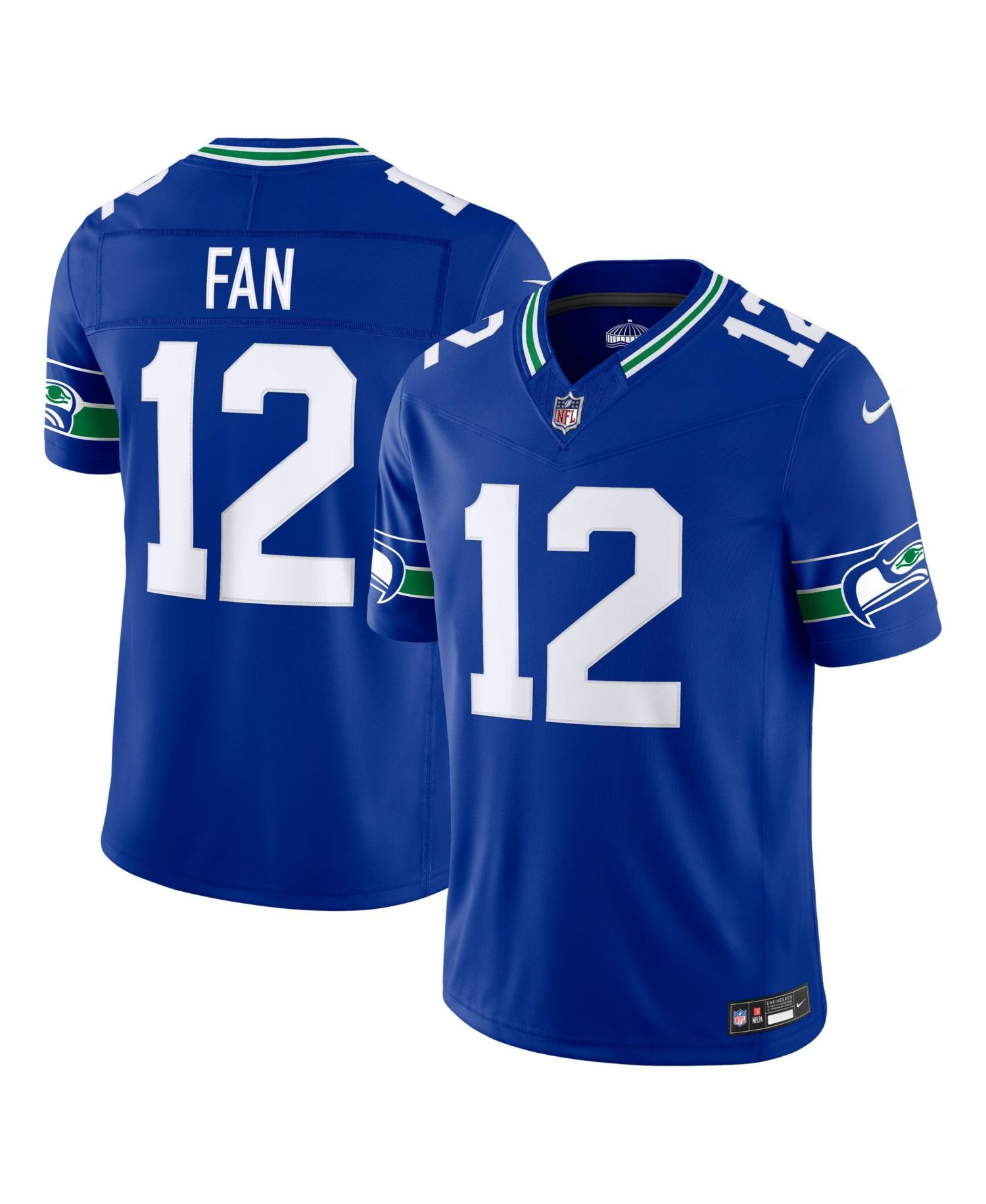 Men's 12s Royal Seattle Seahawks Alternate Vapor F.U.S.E. Stitched Limited Jersey