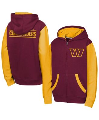 Boys' and Girls' Washington Commanders Color-Block Fleece-Lined Full-Zip Hoodie