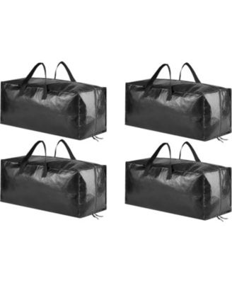 4 Pack Heavy-Duty Moving Storage Bags, Extra Large 86L Folding Totes with Backpack Straps, Zippers and Handles