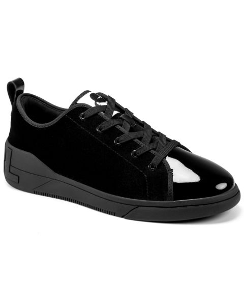 Мужские кроссовки KARL LAGERFELD PARIS Aimon Velvet-Patent, цвет: Чёрный