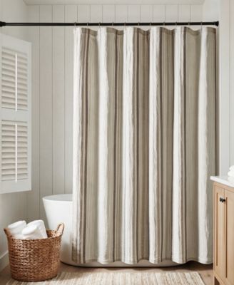 Ellery Jacquard Stripe Shower Curtain, 72" x 72"