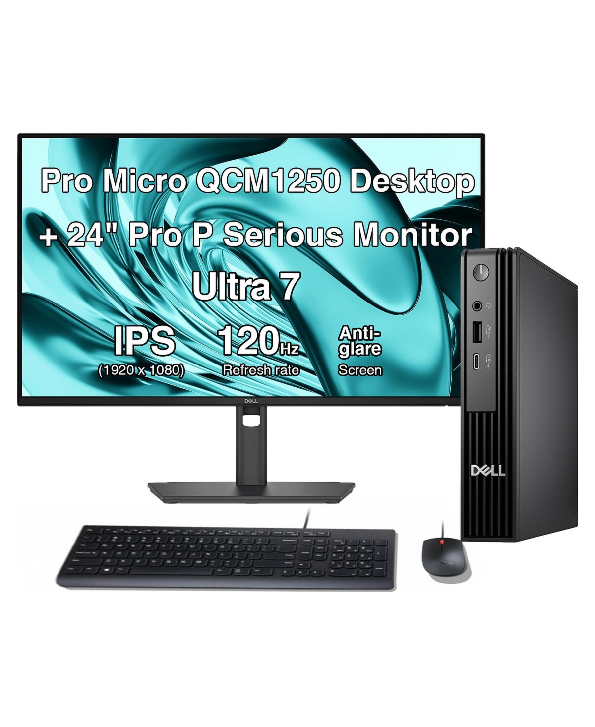 Dell Pro Micro Desktop (Ultra 7 265T vPro, 16GB, Intel Graphics, WiFi 6E, Bt 5.4, Win 11 Pro) with 24"monitor 2Pack