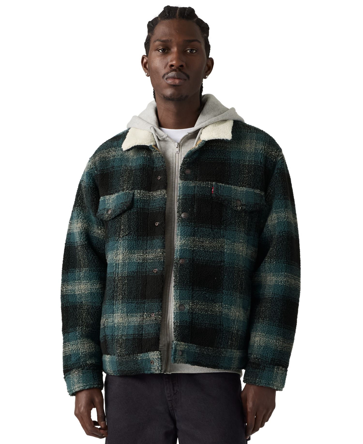 Men's Sherpa Trucker Denim Jacket