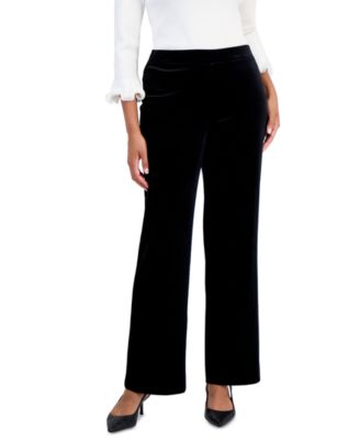 Women's Velvet Pull-On Wide-Leg Pants