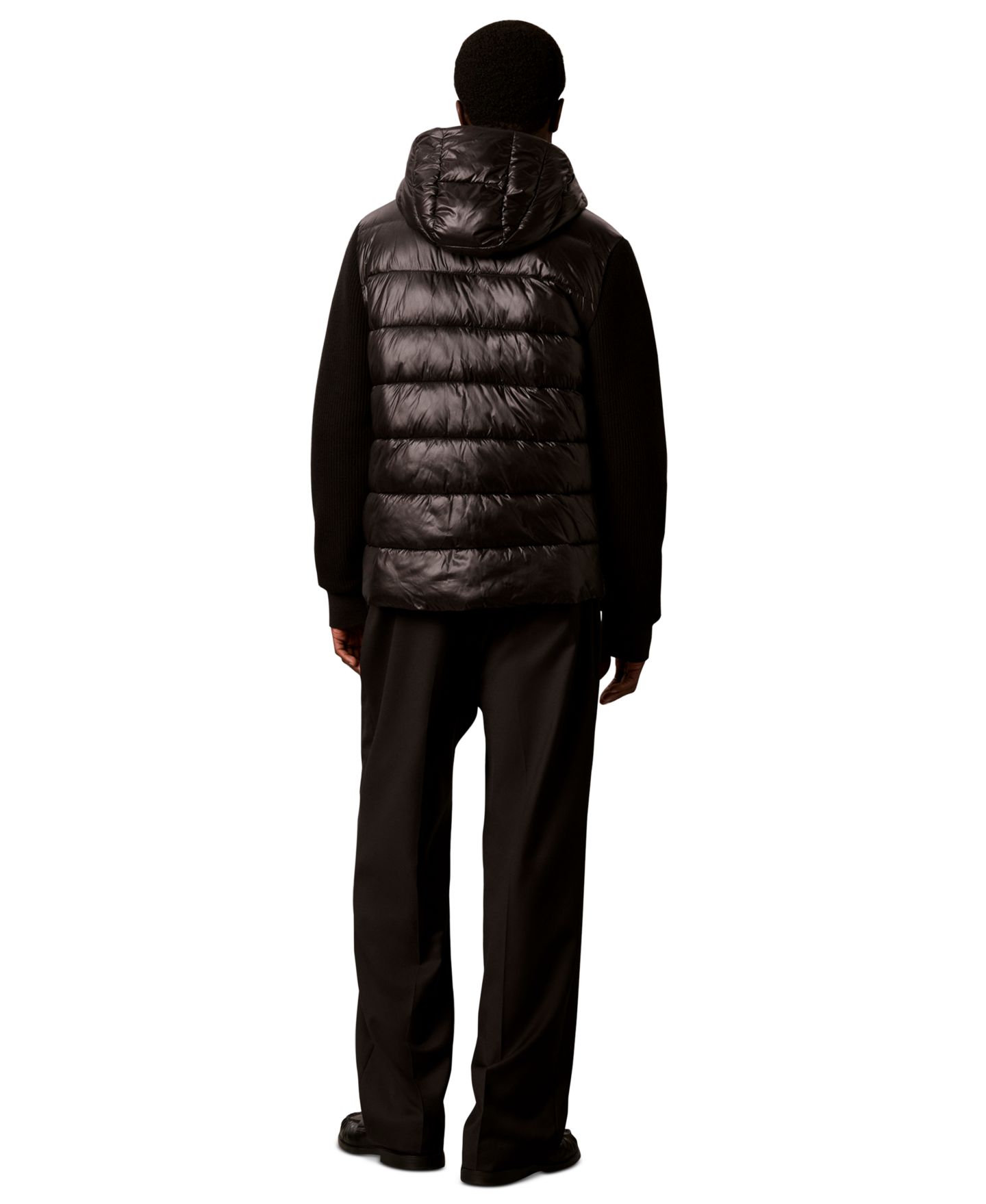 Мужская куртка Calvin Klein Mixed Media Hooded Puffer, цвет: Чёрный — фото 6