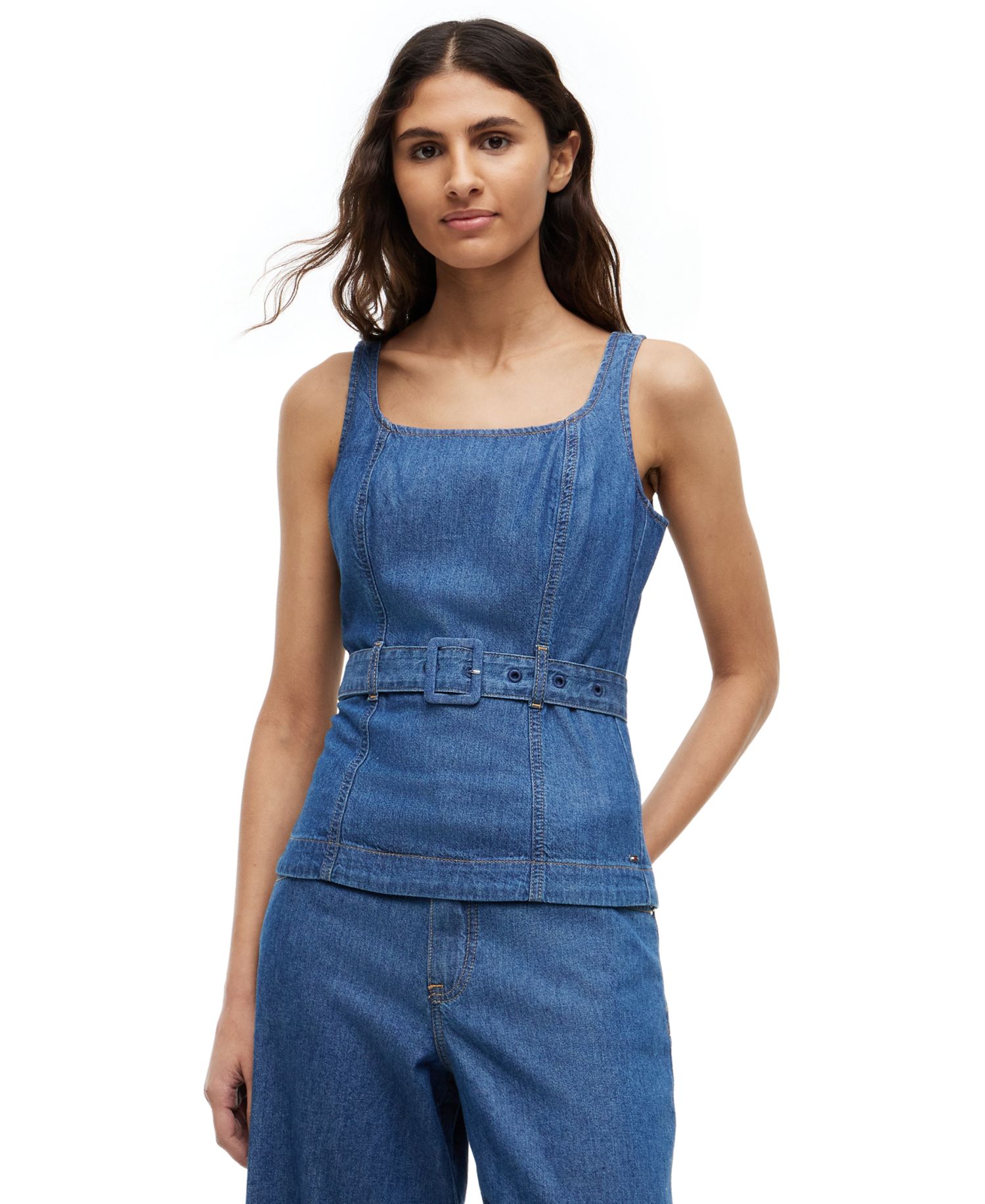 Women's Belted Sleeveless Top