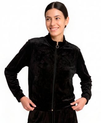 Women's Ess Elevated Full-Zip Velour Stand Collar Jacket