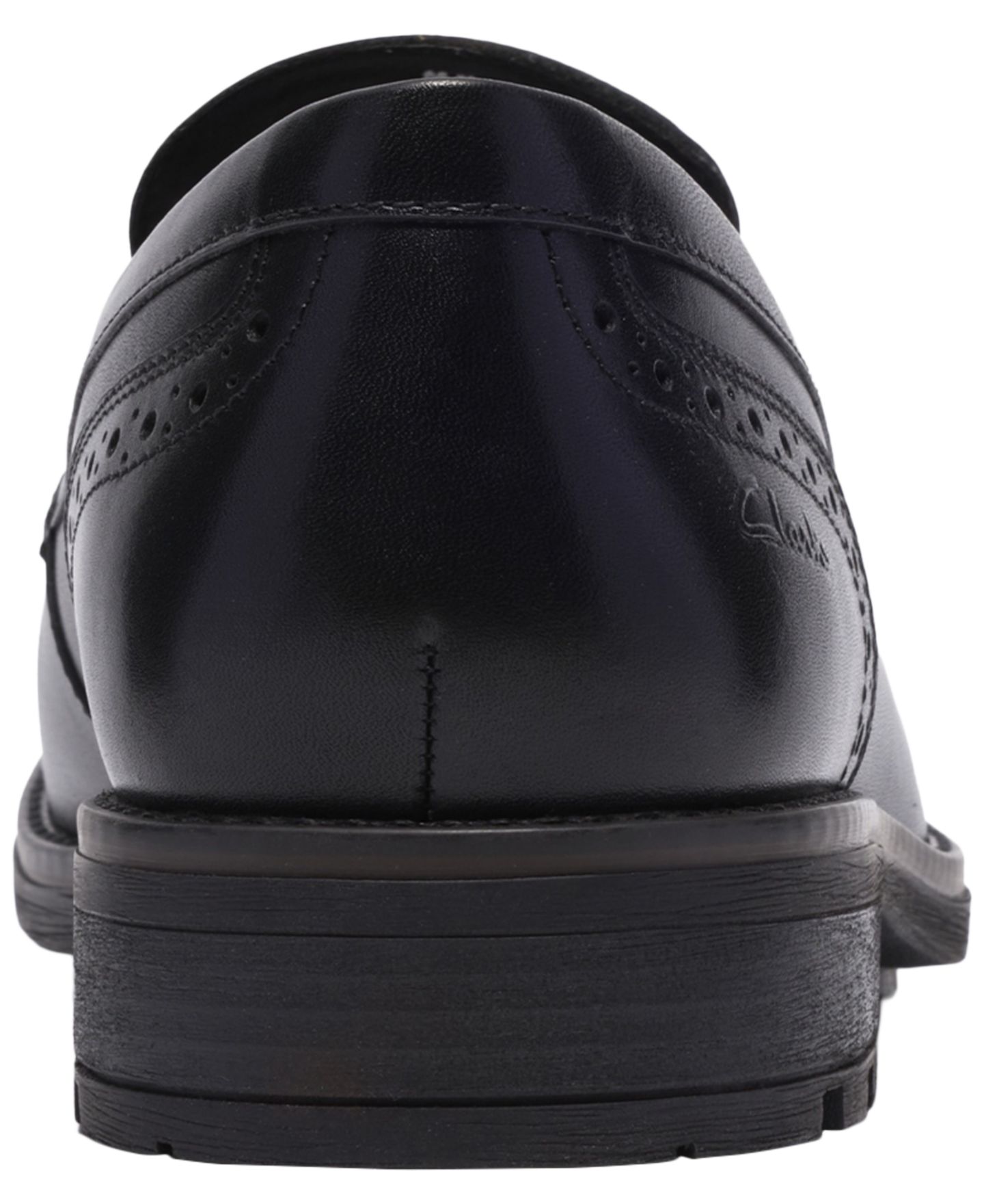 Мужские туфли Clarks Emmet Step Leather Round-Toe, цвет: Чёрный гладкий — фото 4