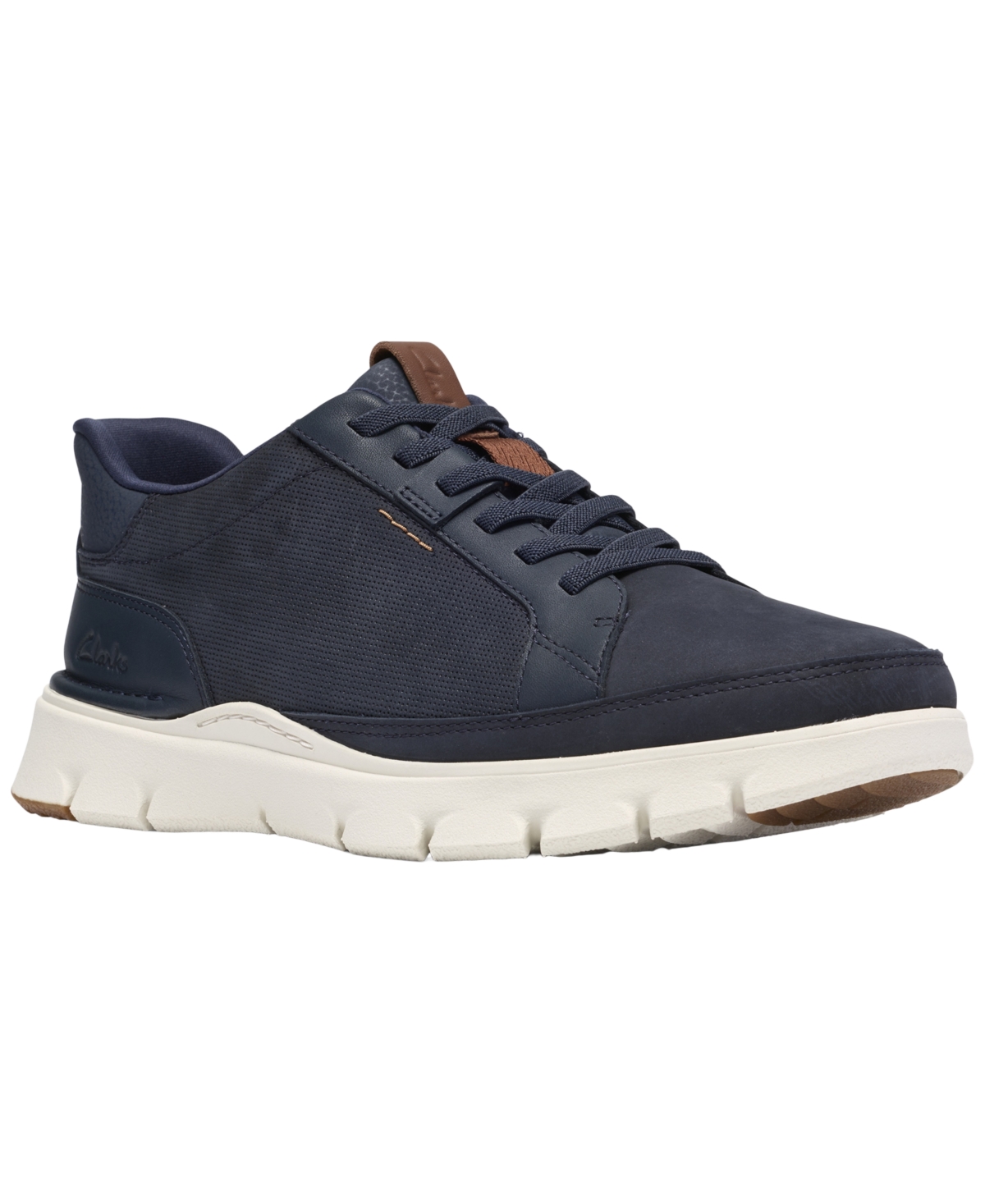 Clarks Men's Step 365 Lace Cloud Stepper Low Top Nubuck Sneakers - Navy Nubuck