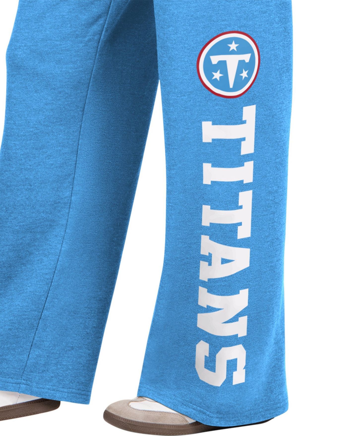 Женские брюки Starter Light Blue Tennessee Titans Field Wide Leg Sweatpants — фото 3