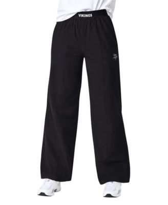 Women's Black Minnesota Vikings Athleisure Wide-Leg Trousers