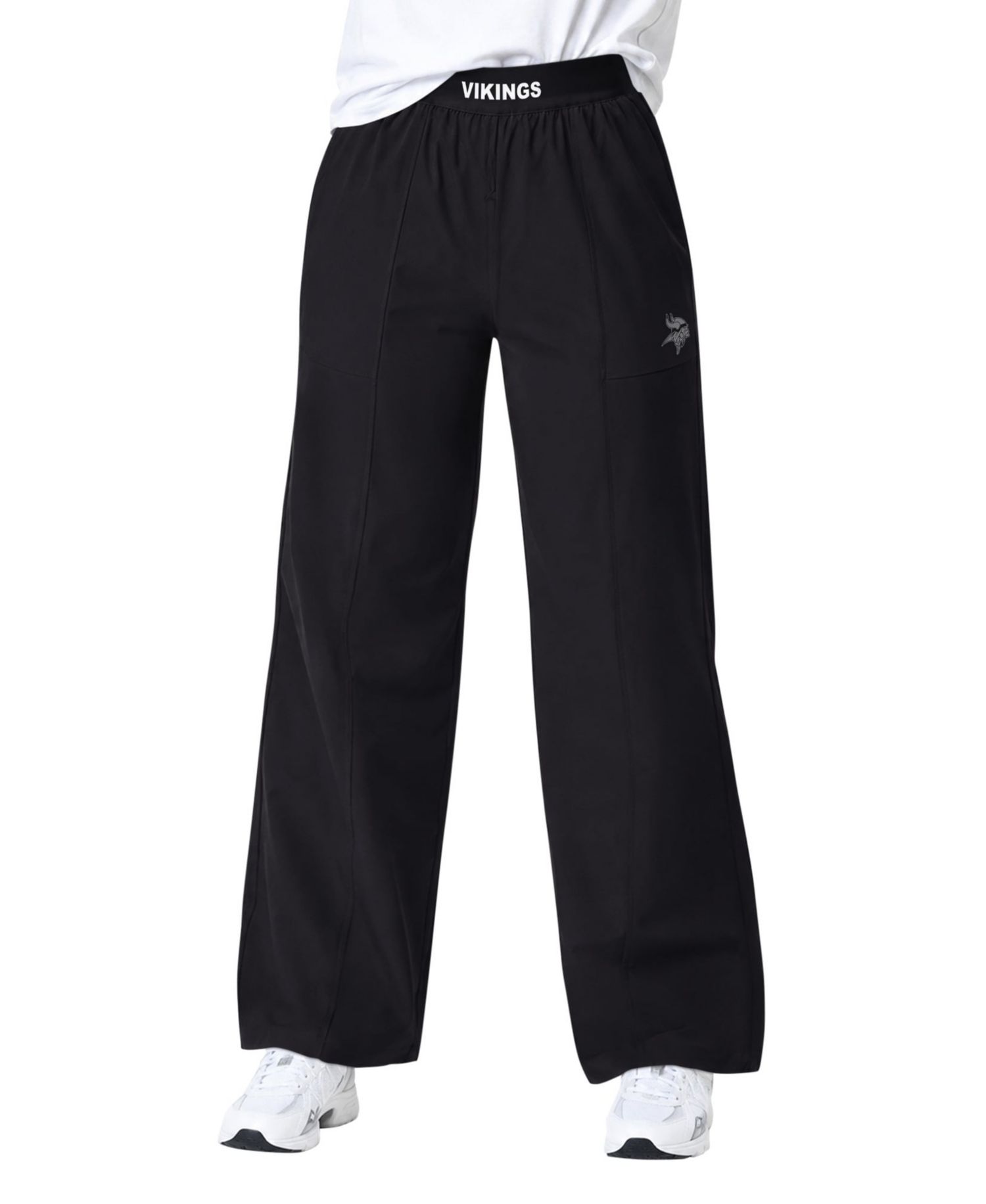 Women's Black Minnesota Vikings Athleisure Wide-Leg Pants
