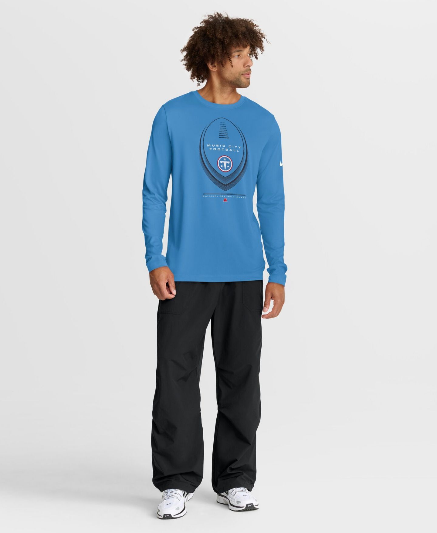 Мужская футболка Nike Light Blue Tennessee Titans Legend Icon Dri-FIT Long Sleeve — фото 3