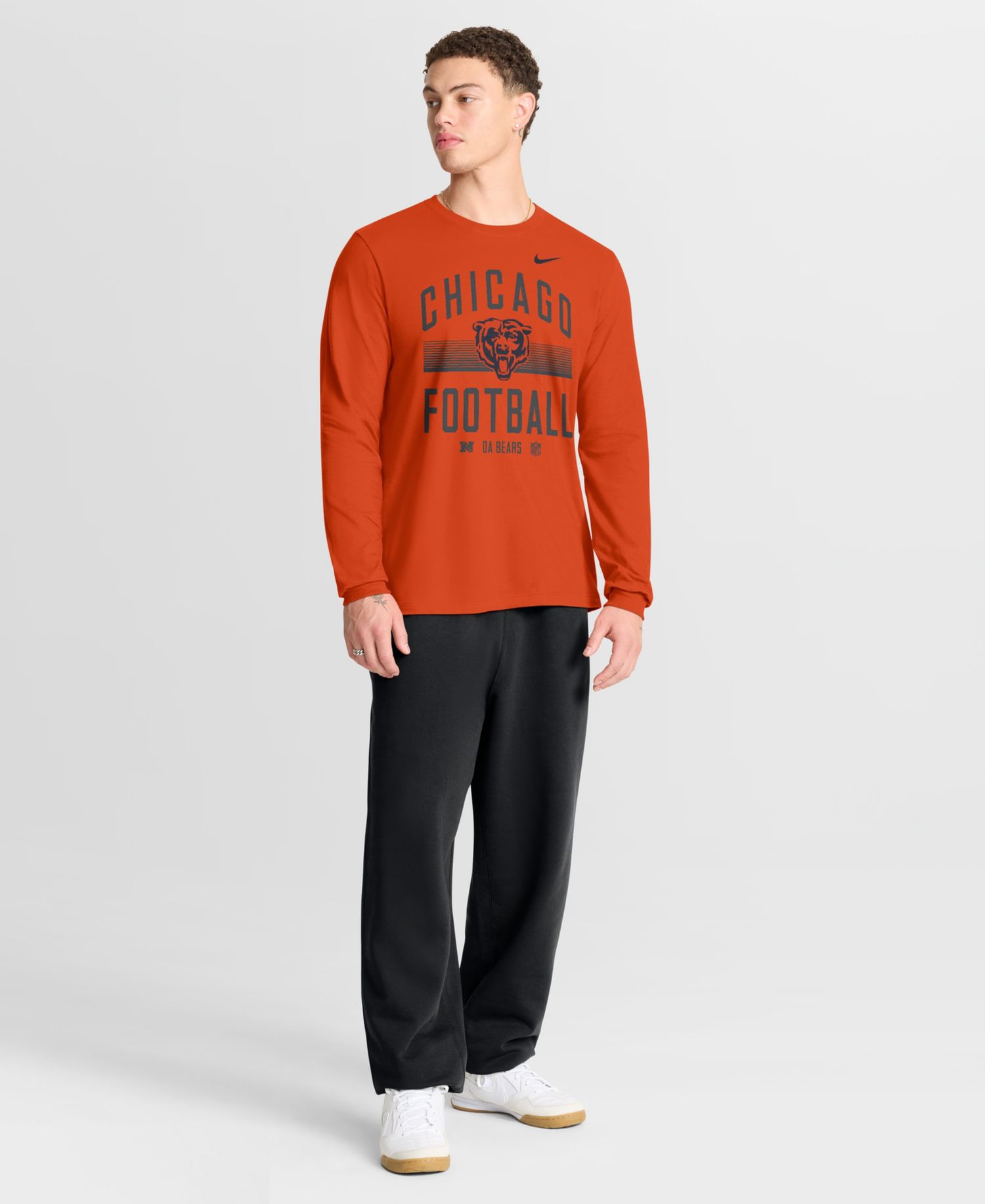 Men's Orange Chicago Bears Always Prepared Essential Cotton Long Sleeve T-Shirt