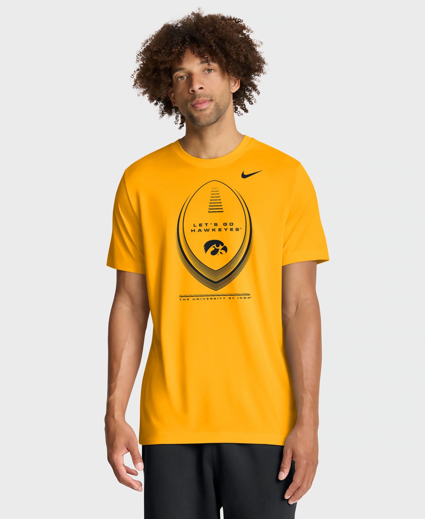 Мужская футболка Nike Gold Iowa Hawkeyes Primetime Legend Football Icon Dri-FIT — фото 1