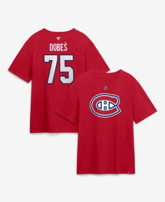 Men's Jakub Dobes Red Montreal Canadiens Authentic Stack Name Number T-Shirt