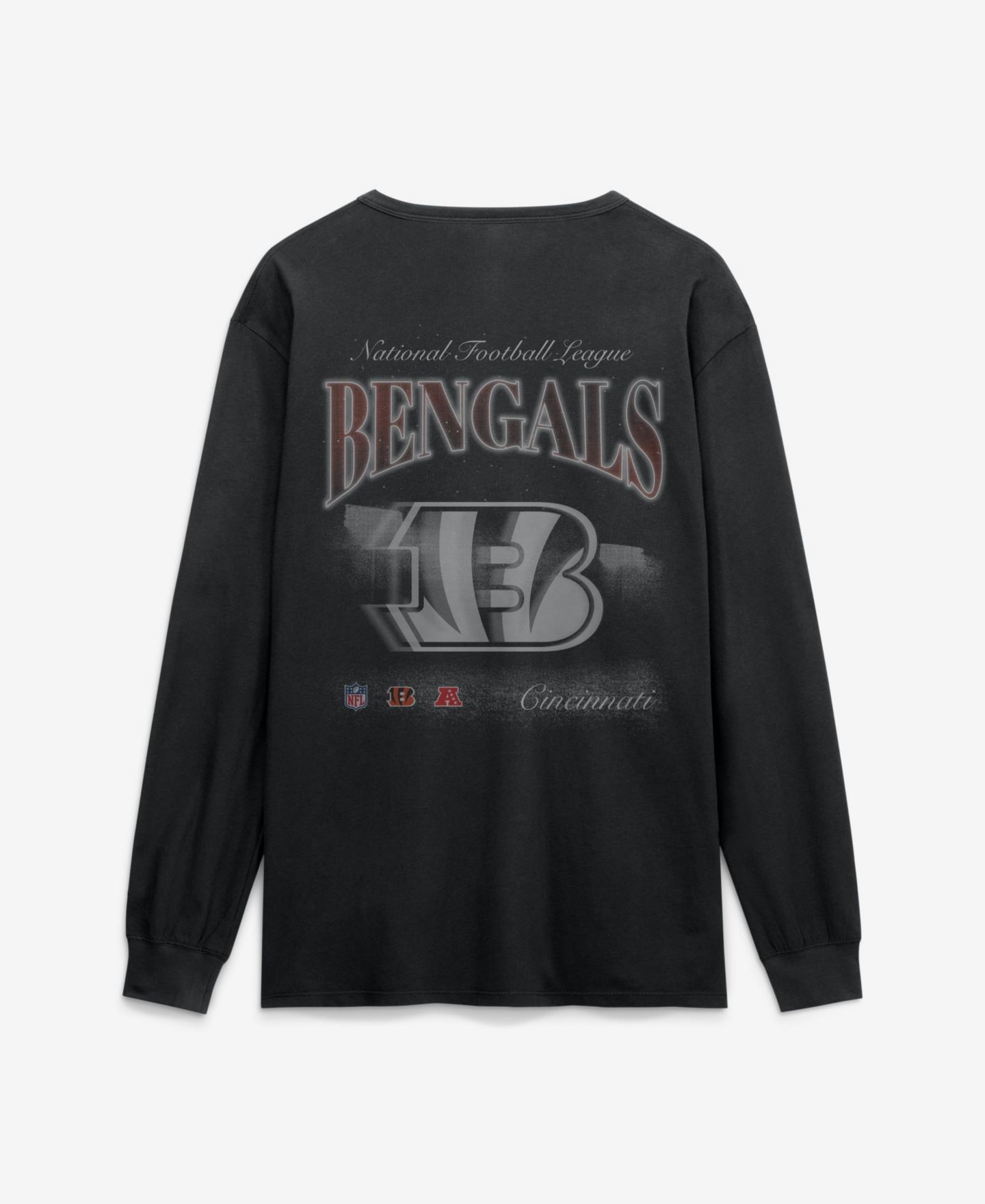 Мужская футболка Fanatics Black Cincinnati Bengals Midnight Falls Long Sleeve — фото 2