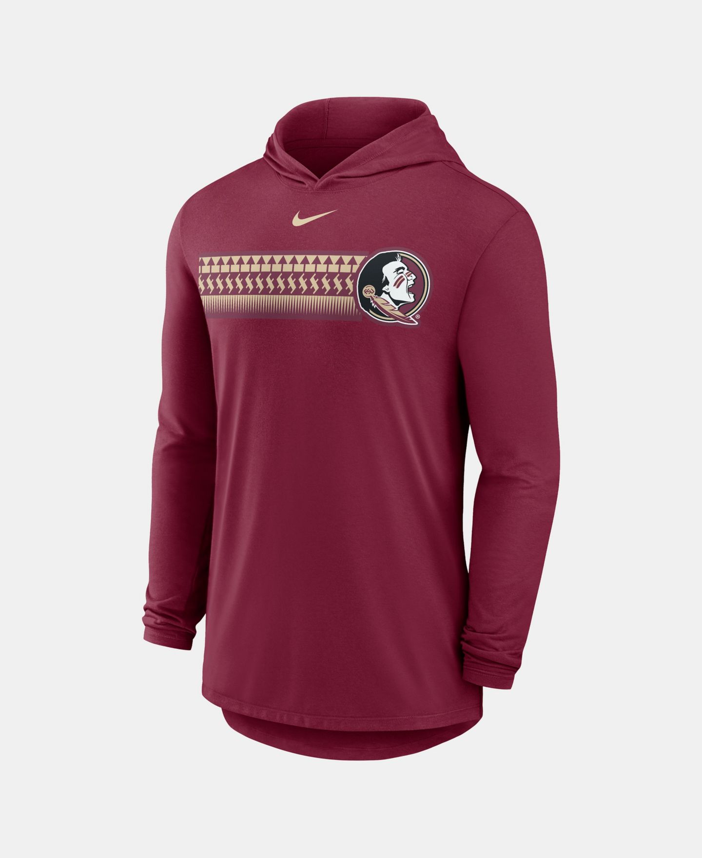 Мужская футболка Nike Garnet Florida State Seminoles Primetime Pattern Tri-Blend Dri-FIT Long Sleeve Hooded — фото 2