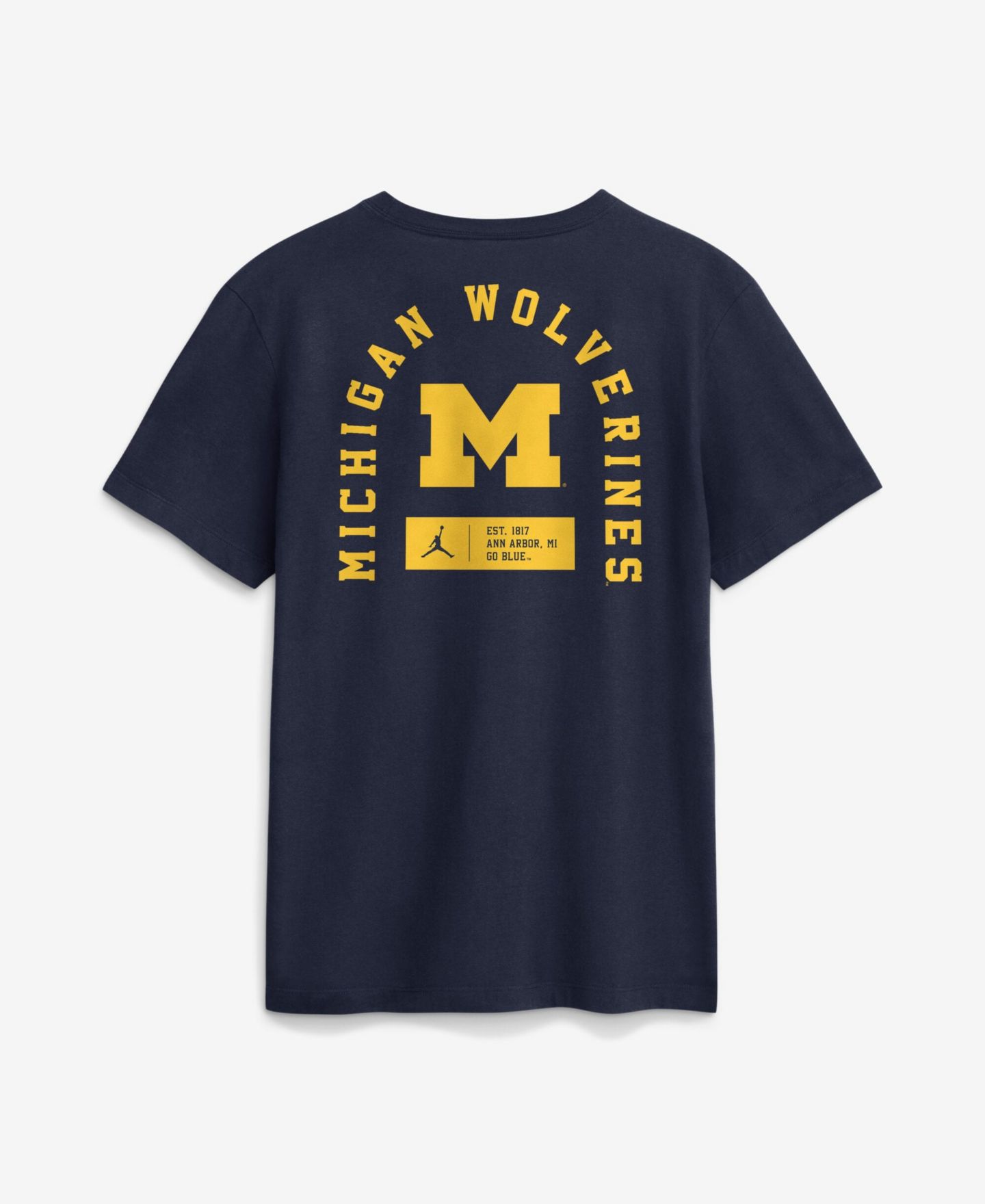 Мужская футболка Jordan Navy Michigan Wolverines Primetime Crew — фото 2