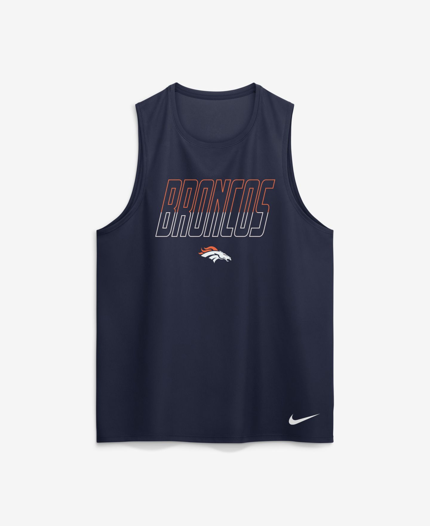 Мужской топ Nike Navy Denver Broncos Kickoff Miler Dri-FIT Tank — фото 4