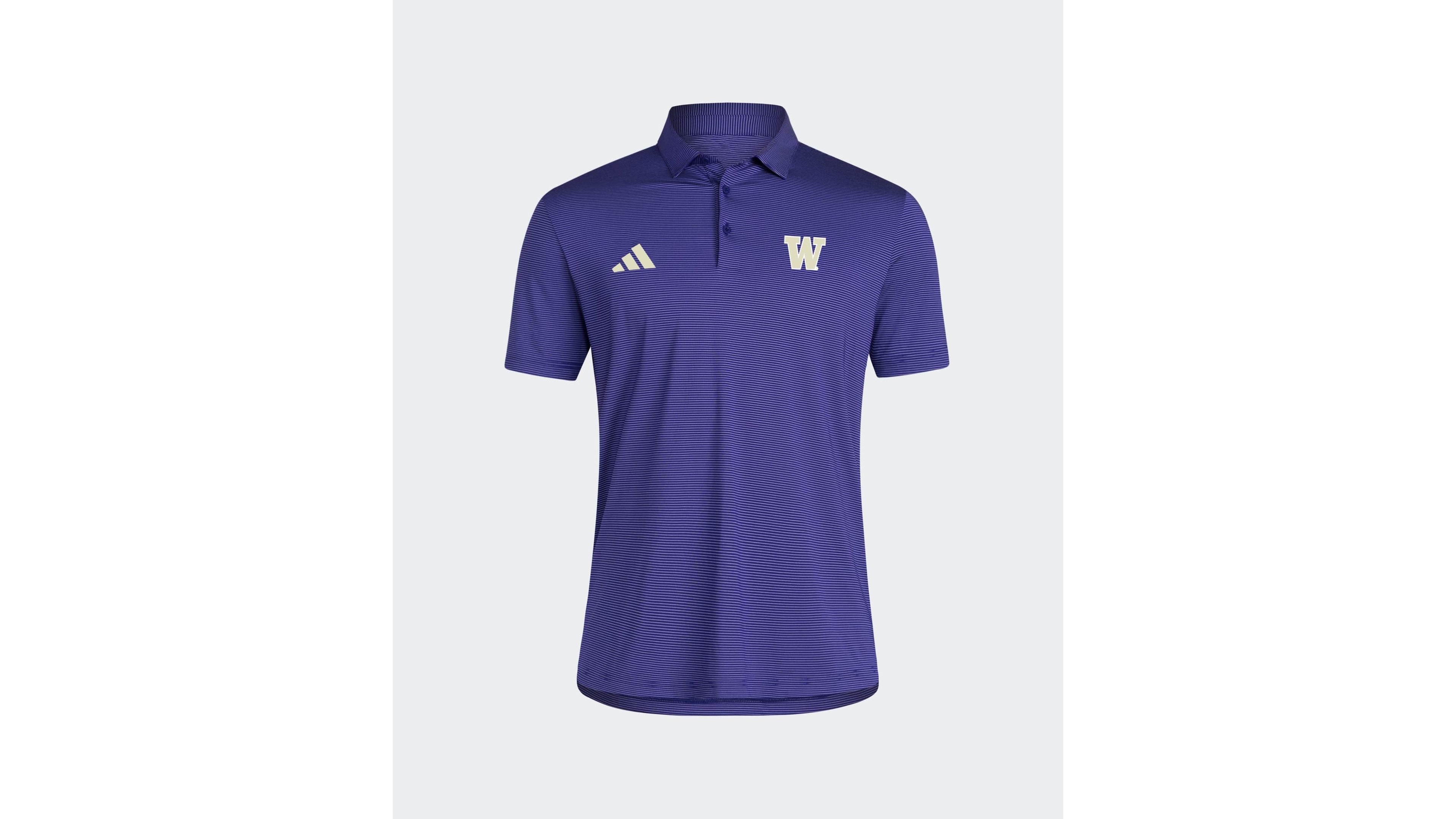 adidas Men's Purple Washington Huskies Ultimate 365 Stripe Polo shirt
