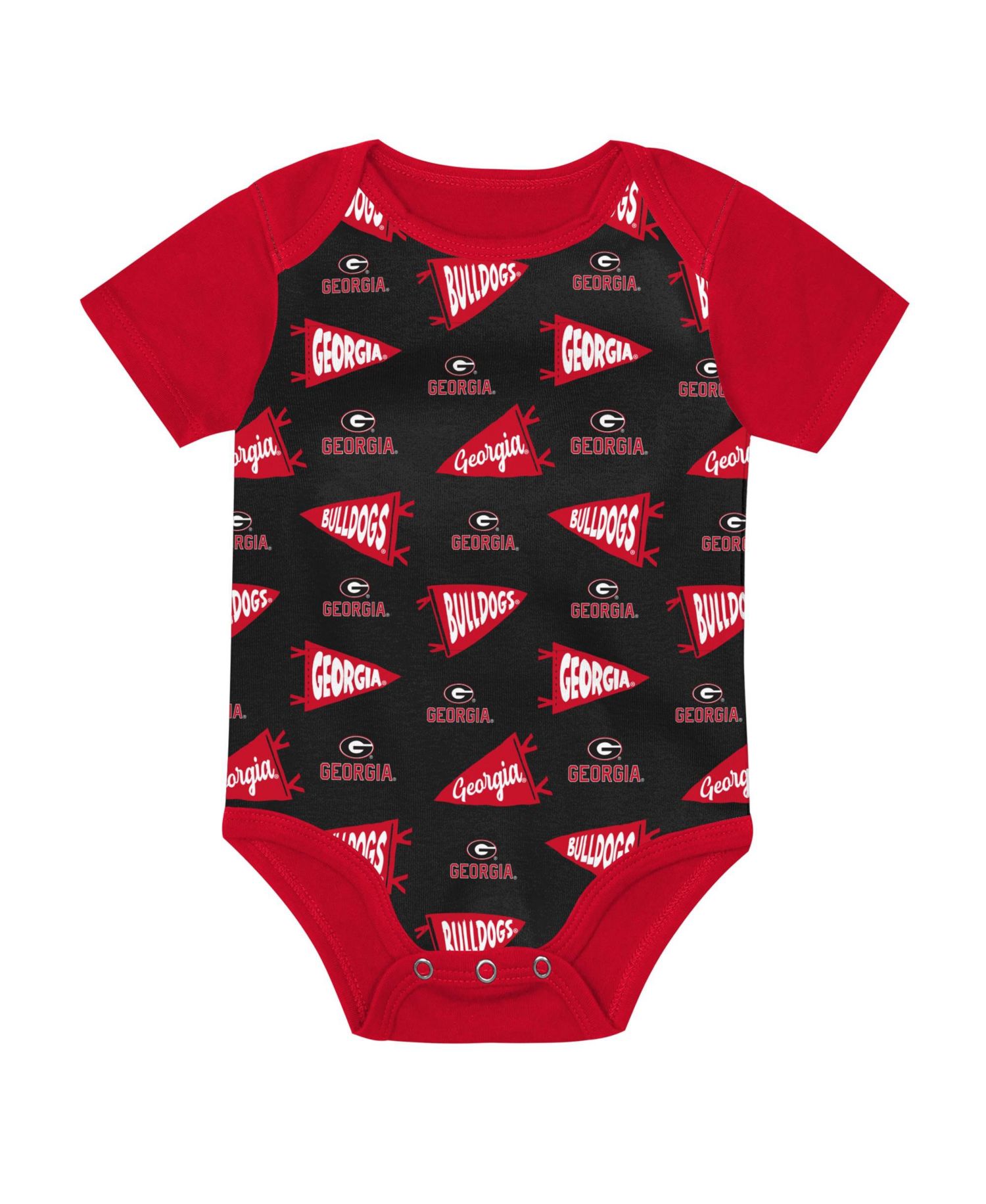 Baby Boys and Girls Red Georgia Bulldogs Star Player Three-Piece Bodysuit Set