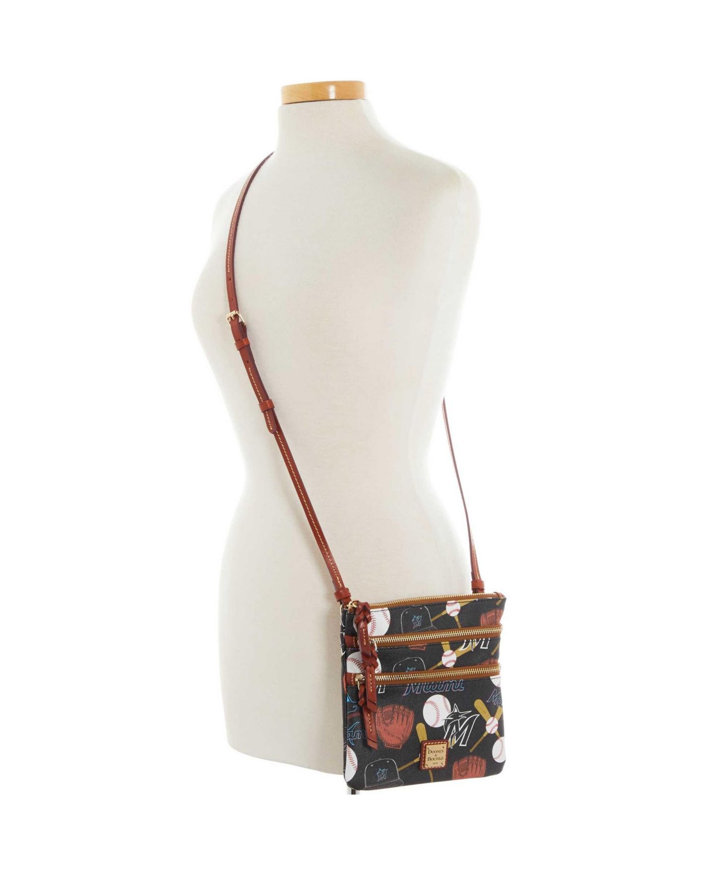 Женская сумка Dooney & Bourke Miami Marlins Game Day Triple Zip Crossbody Purse — фото 3