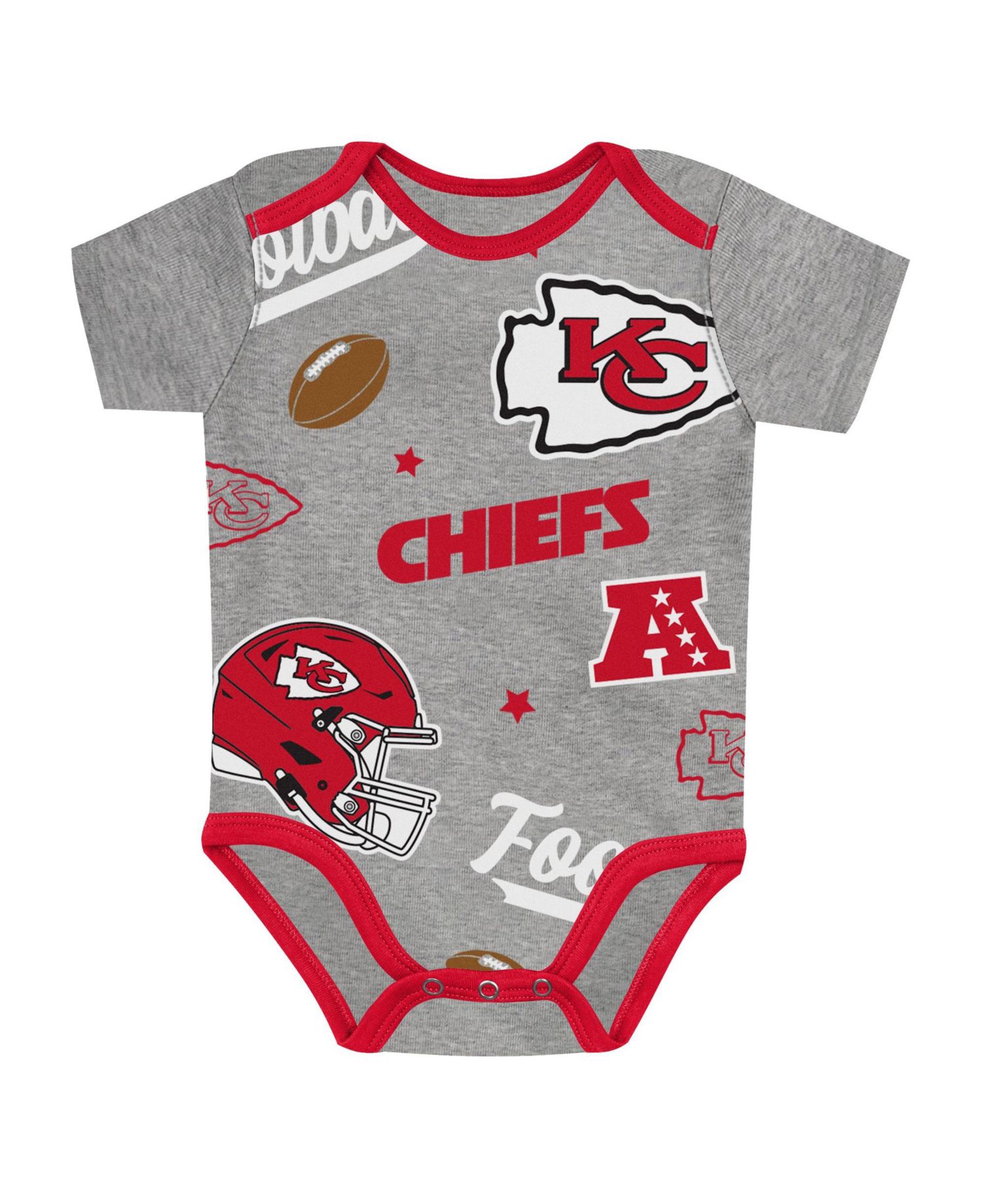 Baby Boys and Girls Kansas City Chiefs First Round Pick Three-Piece Bodysuit Set