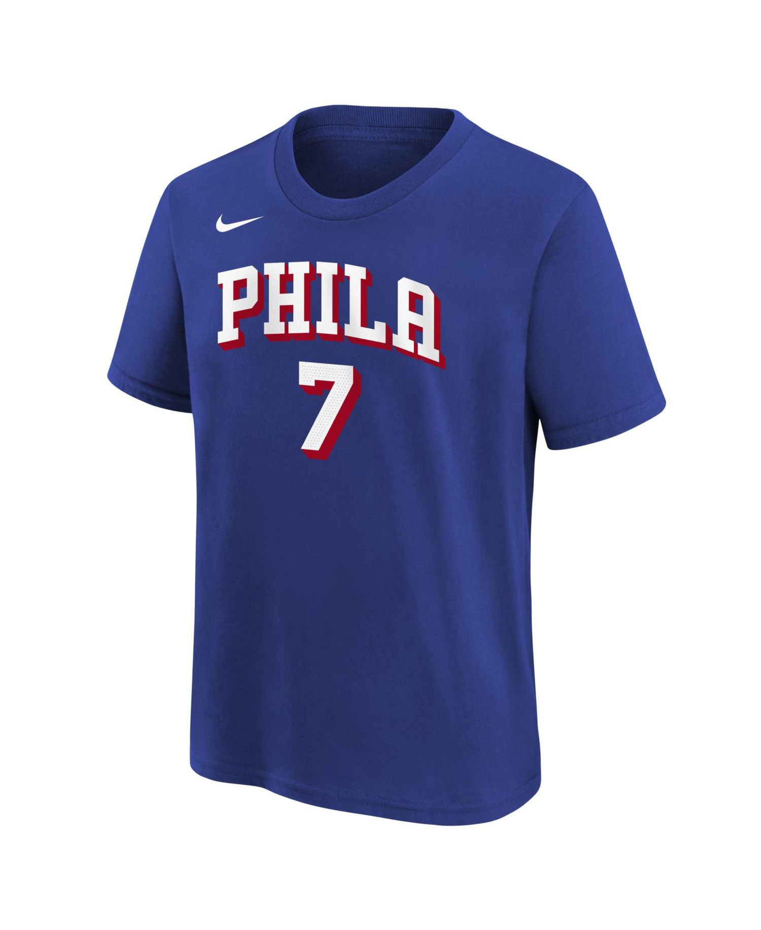 Big Boys and Girls Jaylen Brown Royal Philadelphia 76ers Icon Name & Number T-Shirt