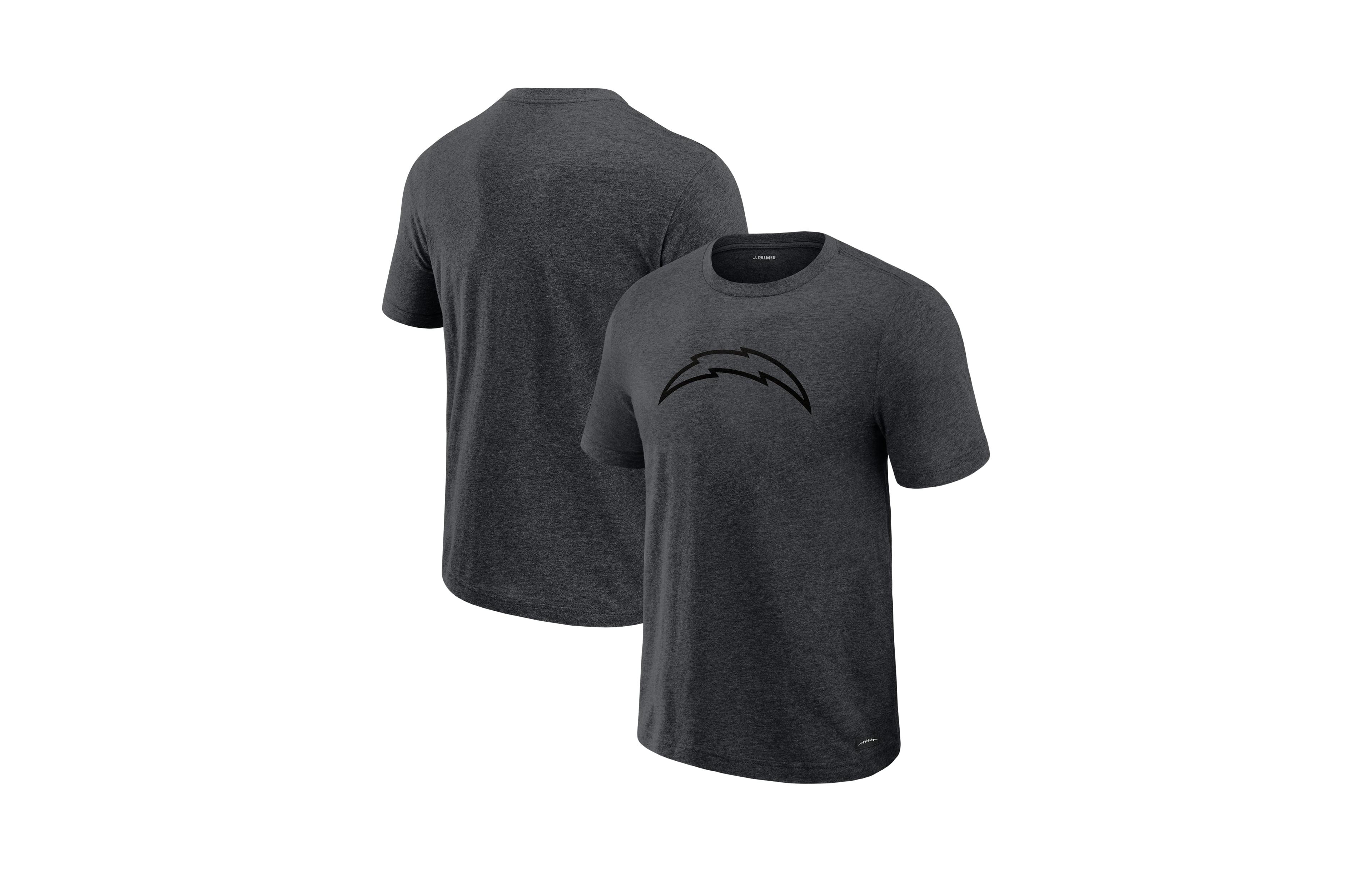 J. Palmer Men's Graphite Los Angeles Chargers Players Lounge Tri-Blend T-Shirt
