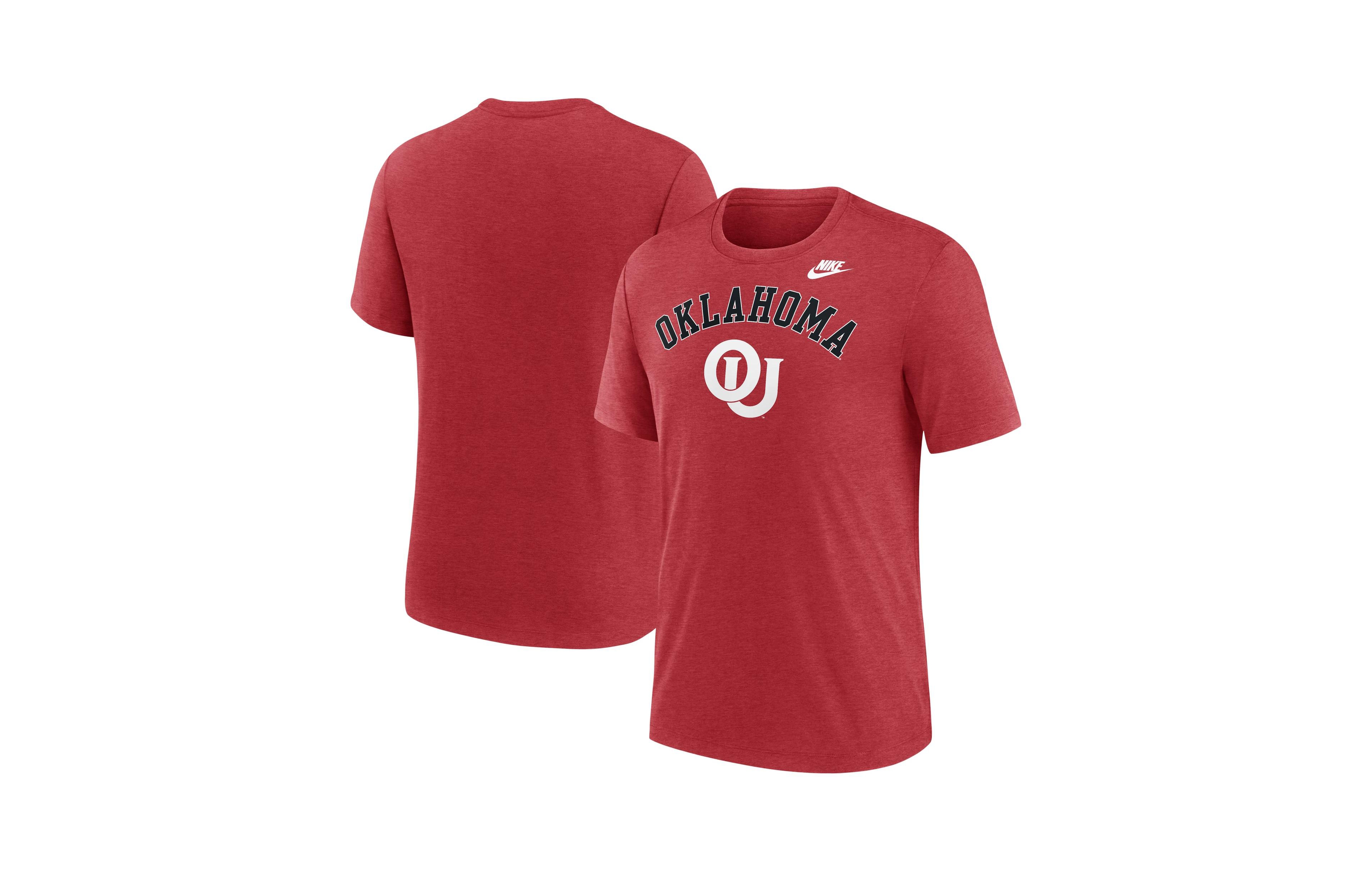 Nike Men's Heather Crimson Oklahoma Sooners Legacy Arch Tri-Blend T-Shirt