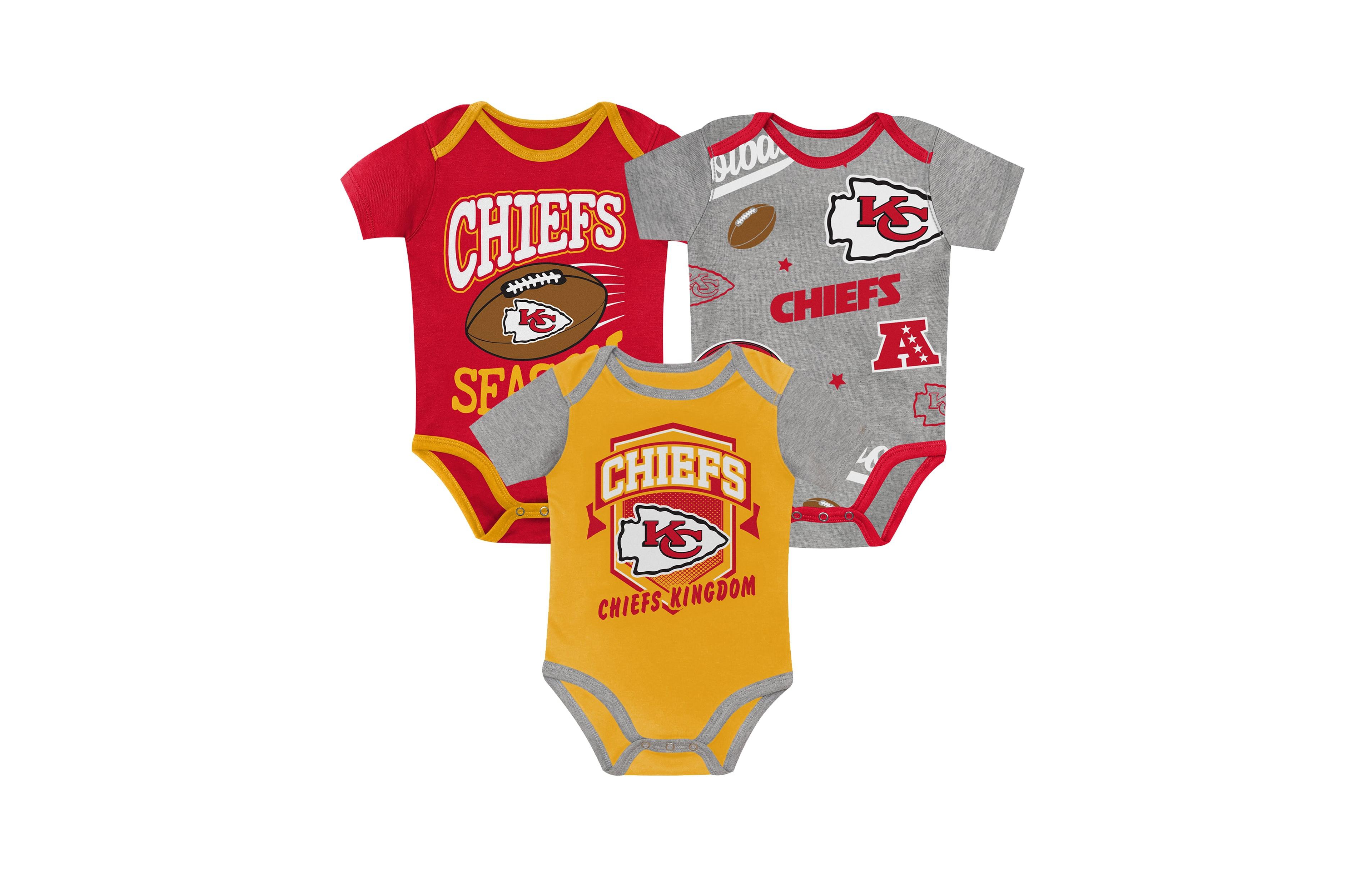 Outerstuff Baby Boys and Girls Kansas City Chiefs First Round Pick Three-Piece Bodysuit Set