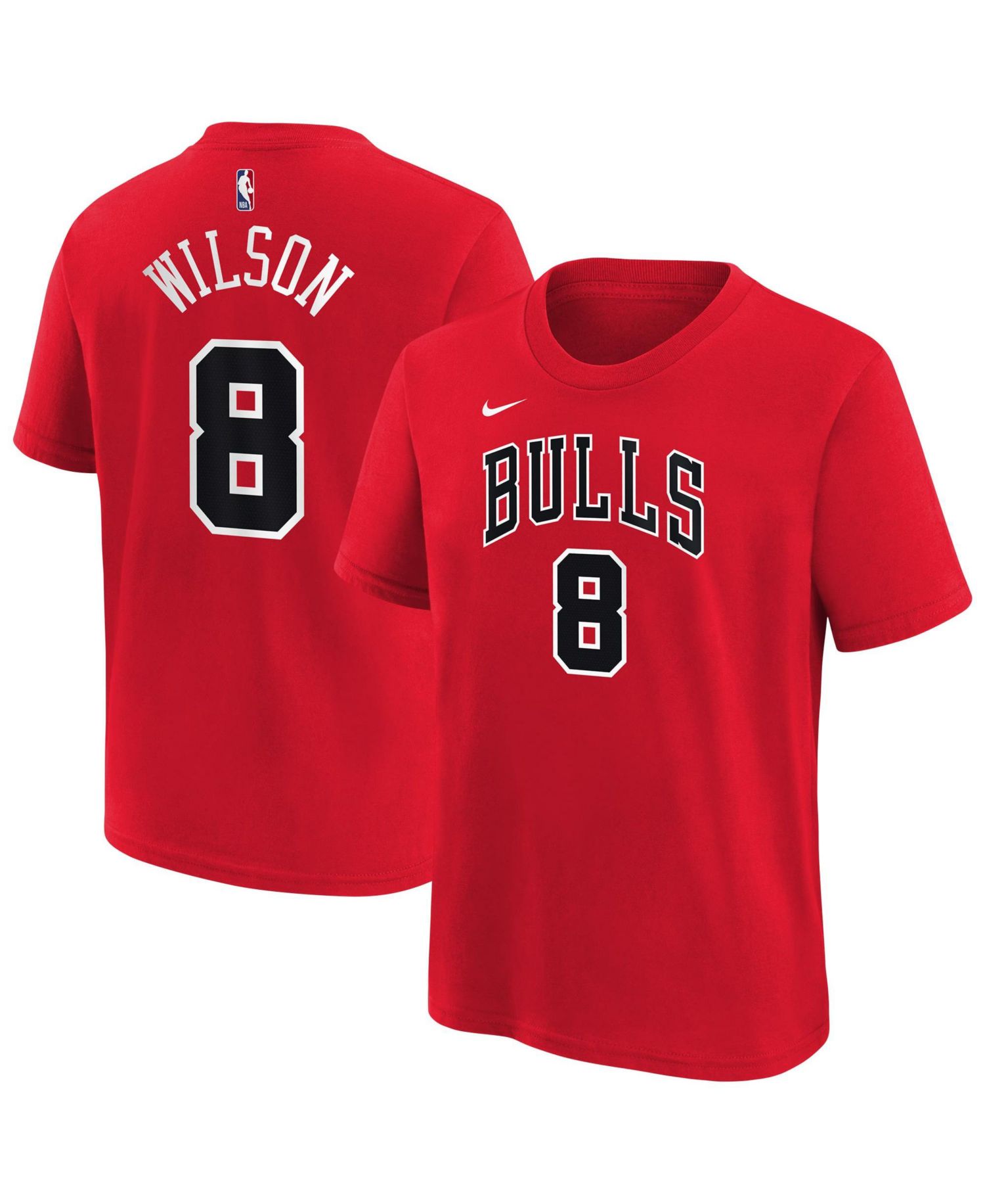 Big Boys and Girls Caleb Wilson Red Chicago Bulls Icon Name & Number T-Shirt