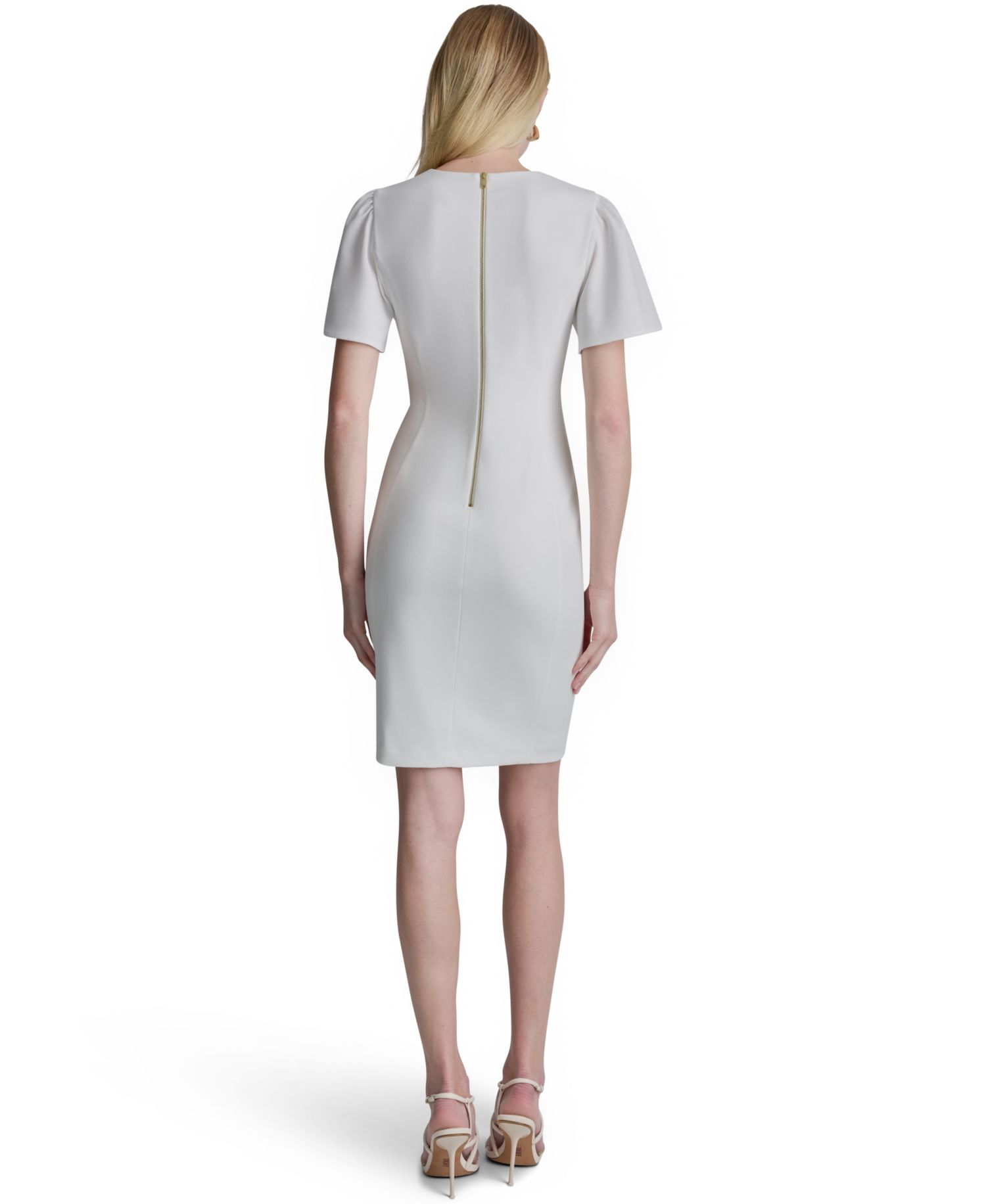 Women's Flutter Short-Sleeve Sheath Dress